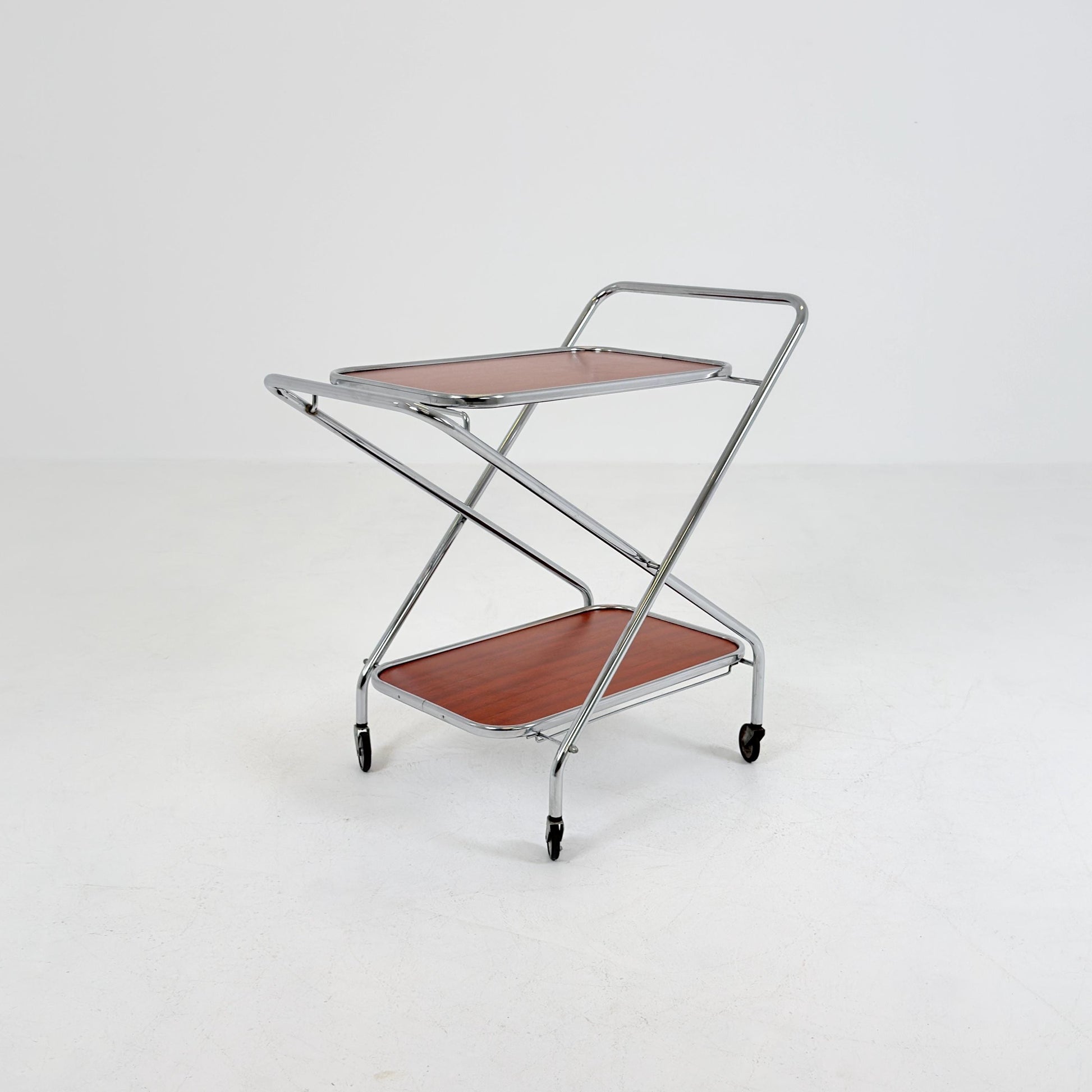 Mid-Century Bauhaus Folding Serving Trolley – Germany, 1980s