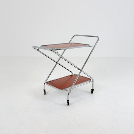 Mid-Century Bauhaus Folding Serving Trolley – Germany, 1980s