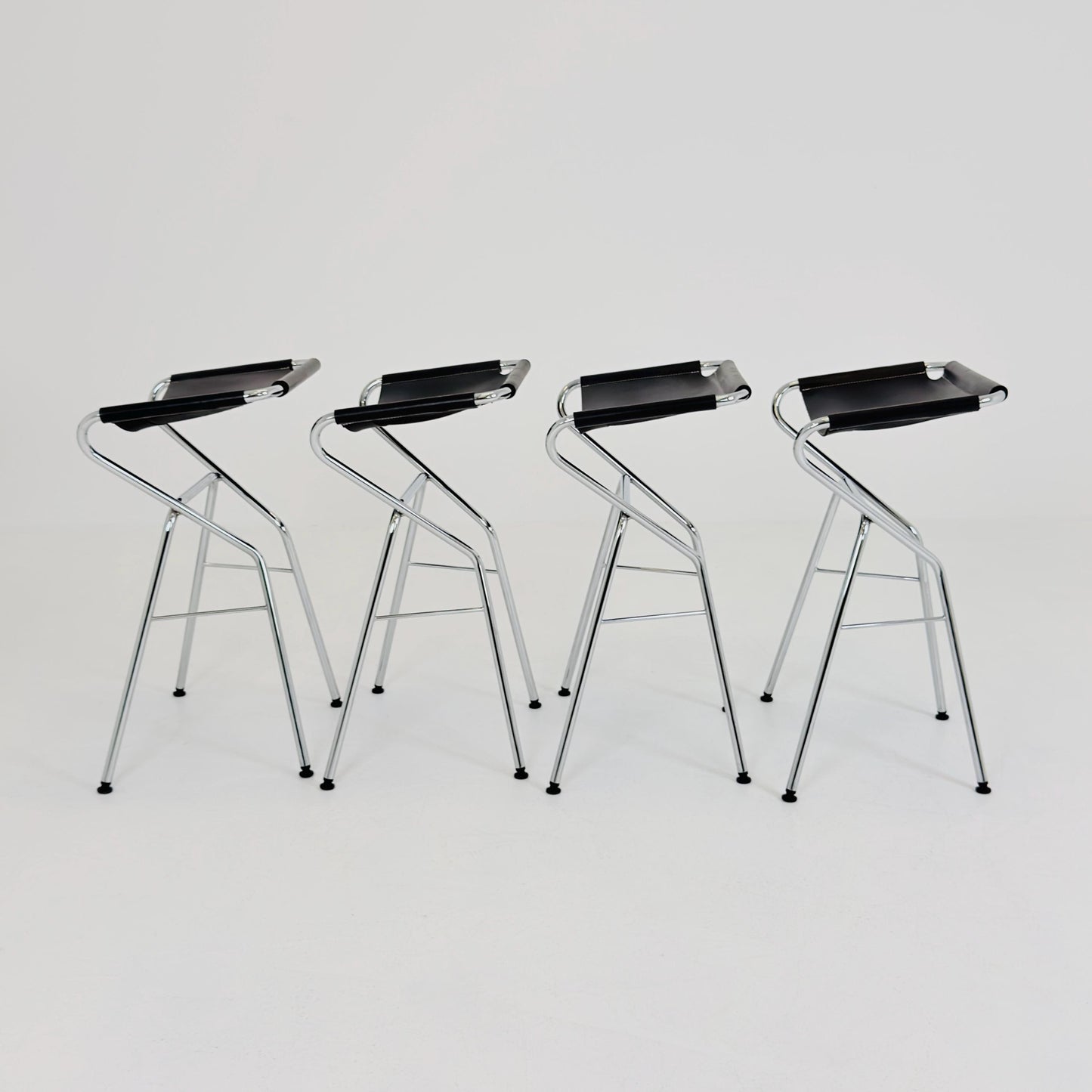 Set of 4 Lammhults Rider Bar Stools by Anna von Schewen and Björn Dahlström Swedish Design Black 2000s