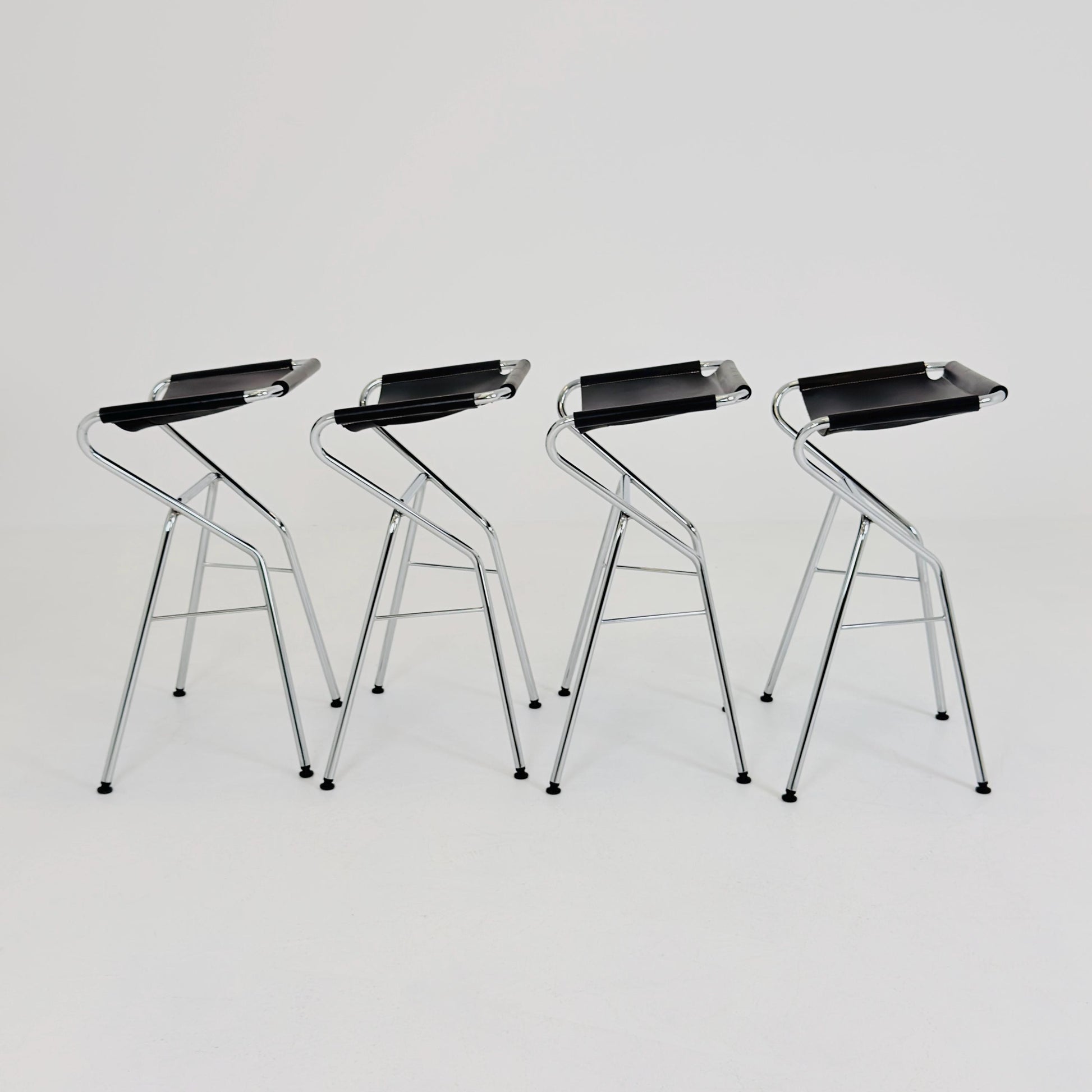 Set of 4 Lammhults Rider Bar Stools by Anna von Schewen and Björn Dahlström Swedish Design Black 2000s