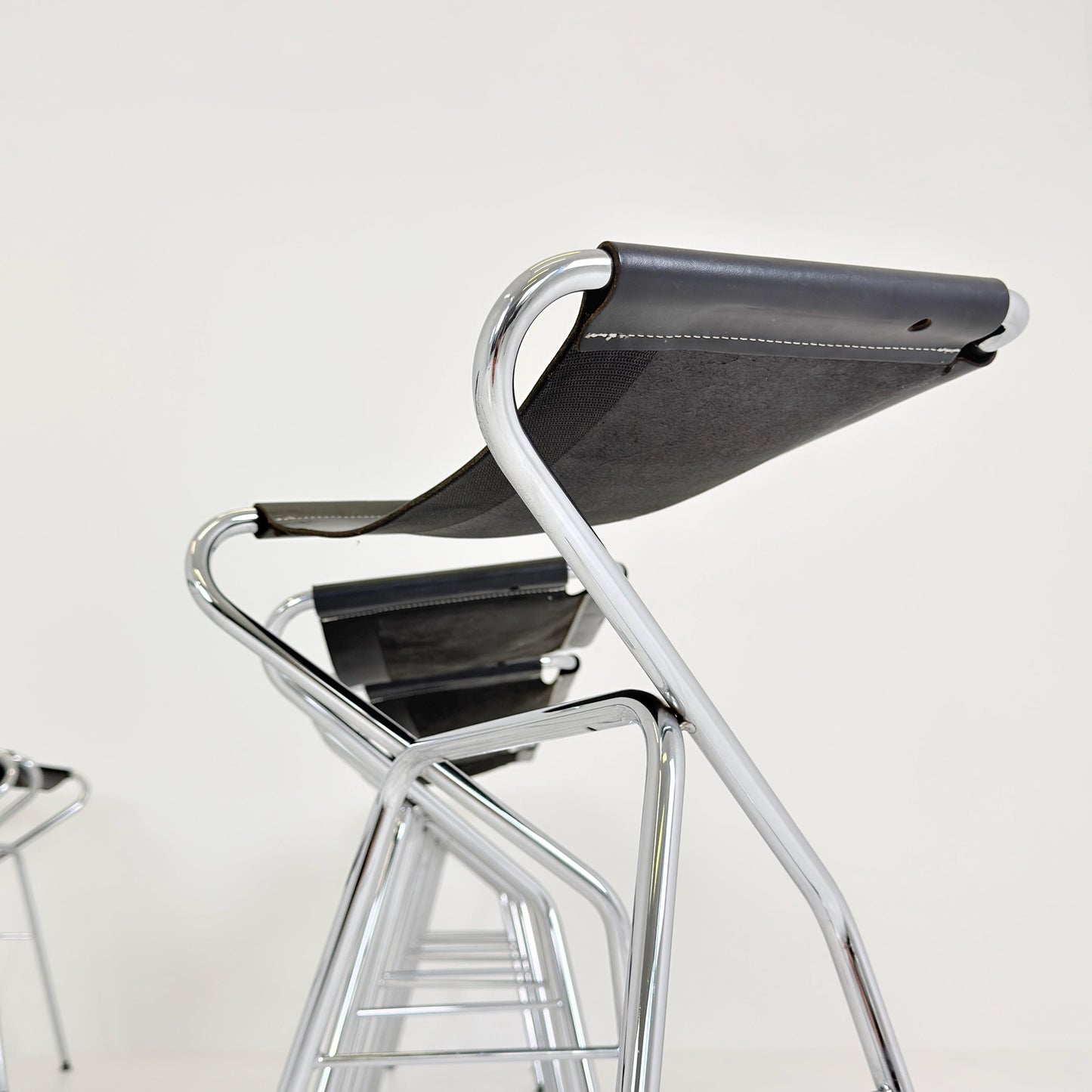 Set of 4 Lammhults Rider Bar Stools by Anna von Schewen and Björn Dahlström Swedish Design Black 2000s