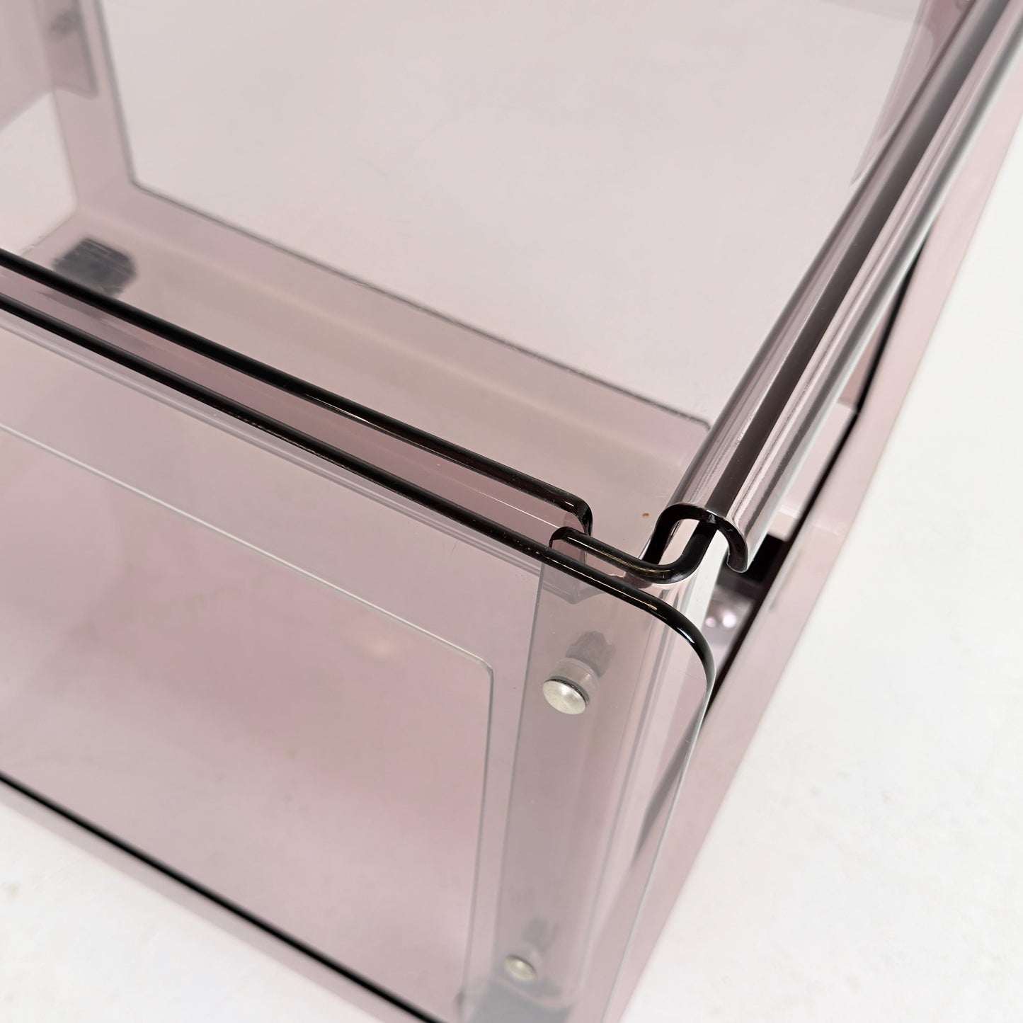 Space age Smoked Brown Plexiglass Trolley-side table by Michel Dumas for Roche Bobois 1970s