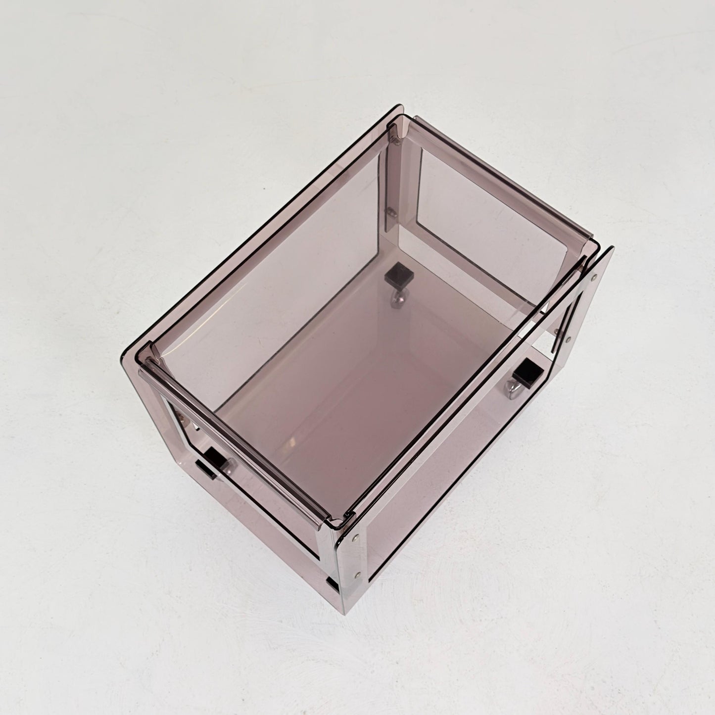 Space age Smoked Brown Plexiglass Trolley-side table by Michel Dumas for Roche Bobois 1970s