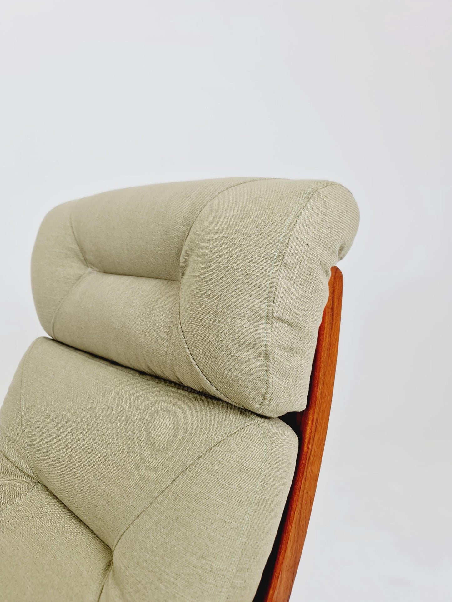 Mid century teak easy lounge chairs With Ottoman by Johannes Andersen for Holsterbo Möbelfabrik , 1960s