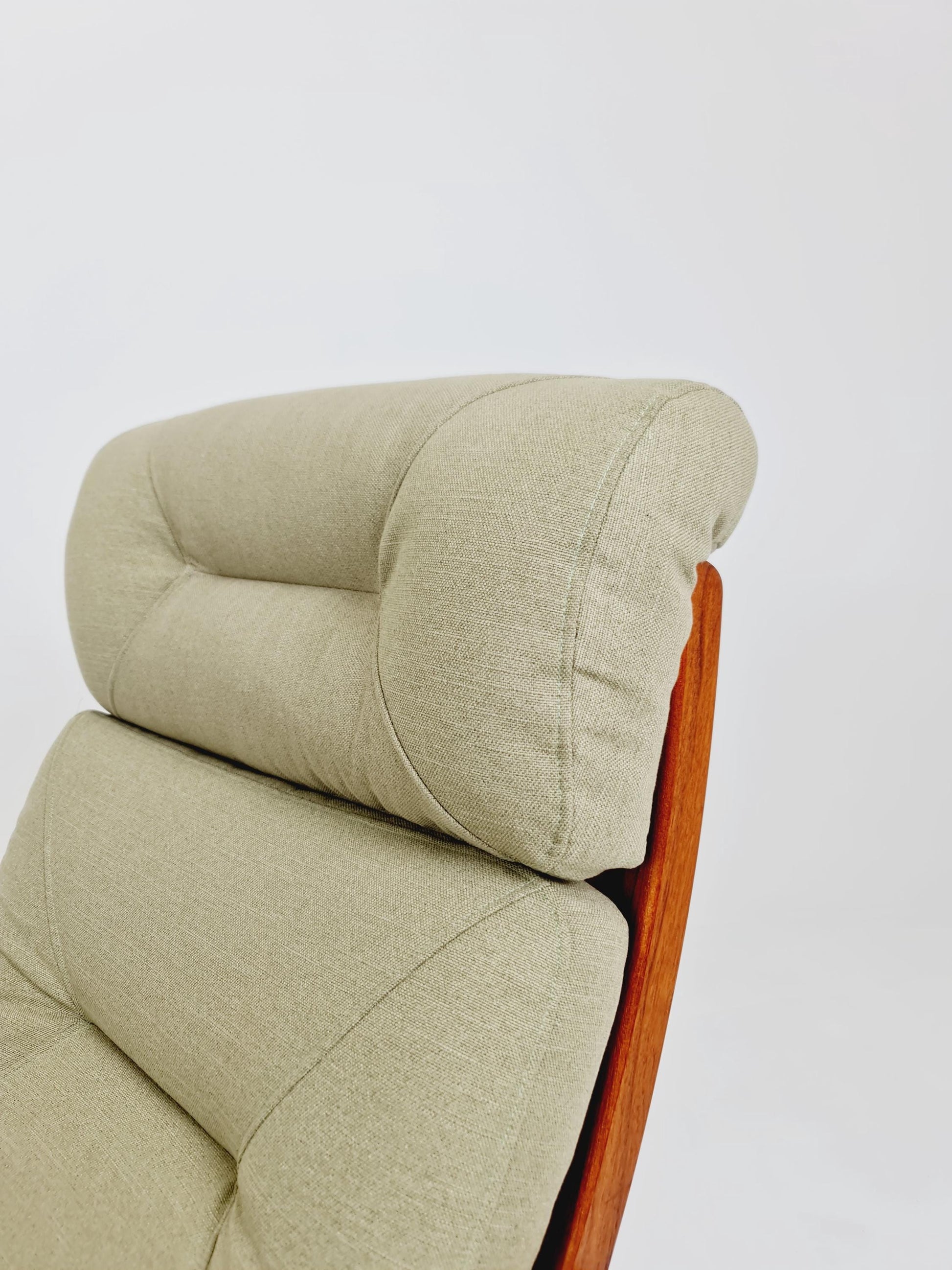 Mid century teak easy lounge chairs With Ottoman by Johannes Andersen for Holsterbo Möbelfabrik , 1960s