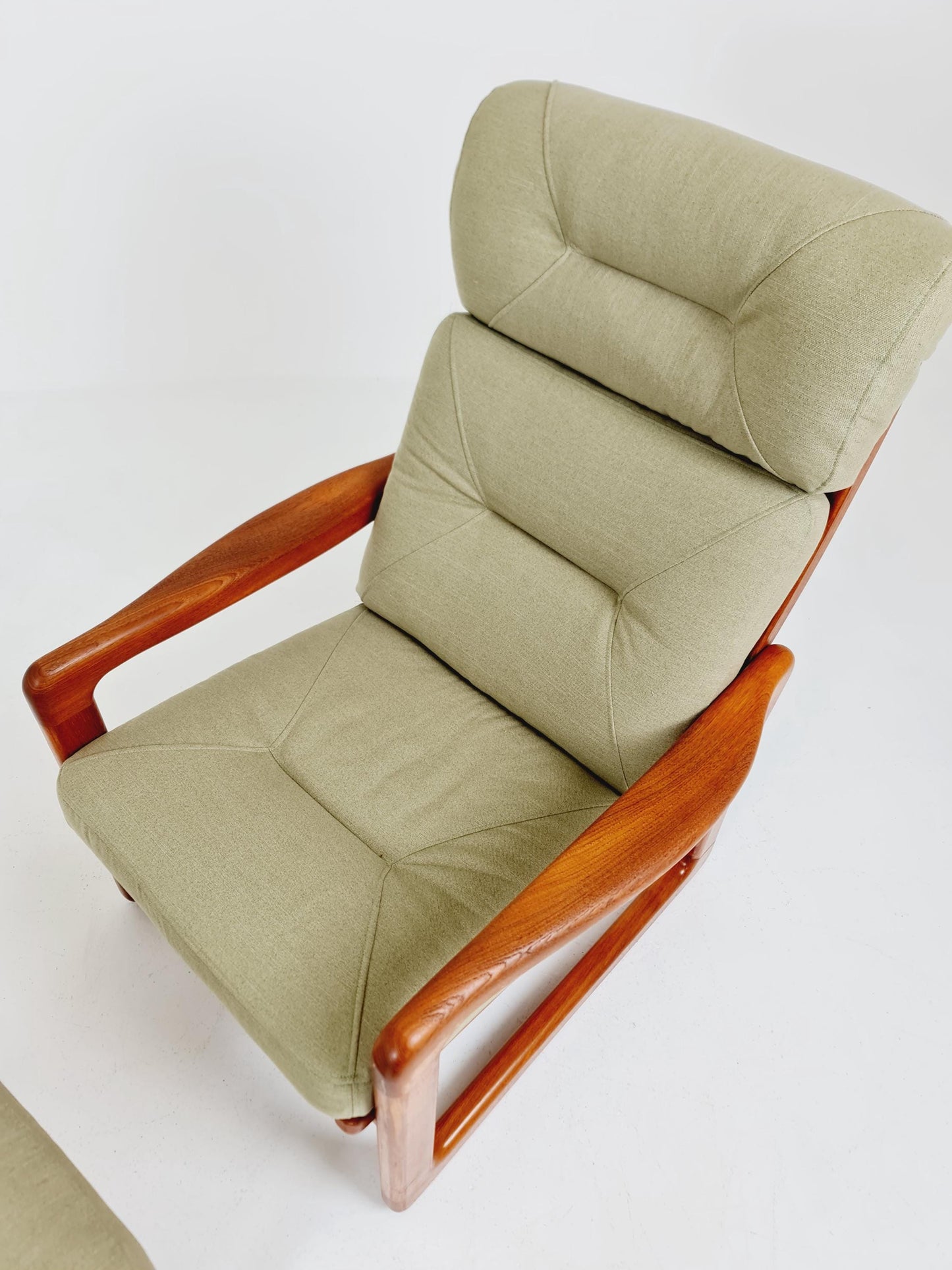 Mid century teak easy lounge chairs With Ottoman by Johannes Andersen for Holsterbo Möbelfabrik , 1960s