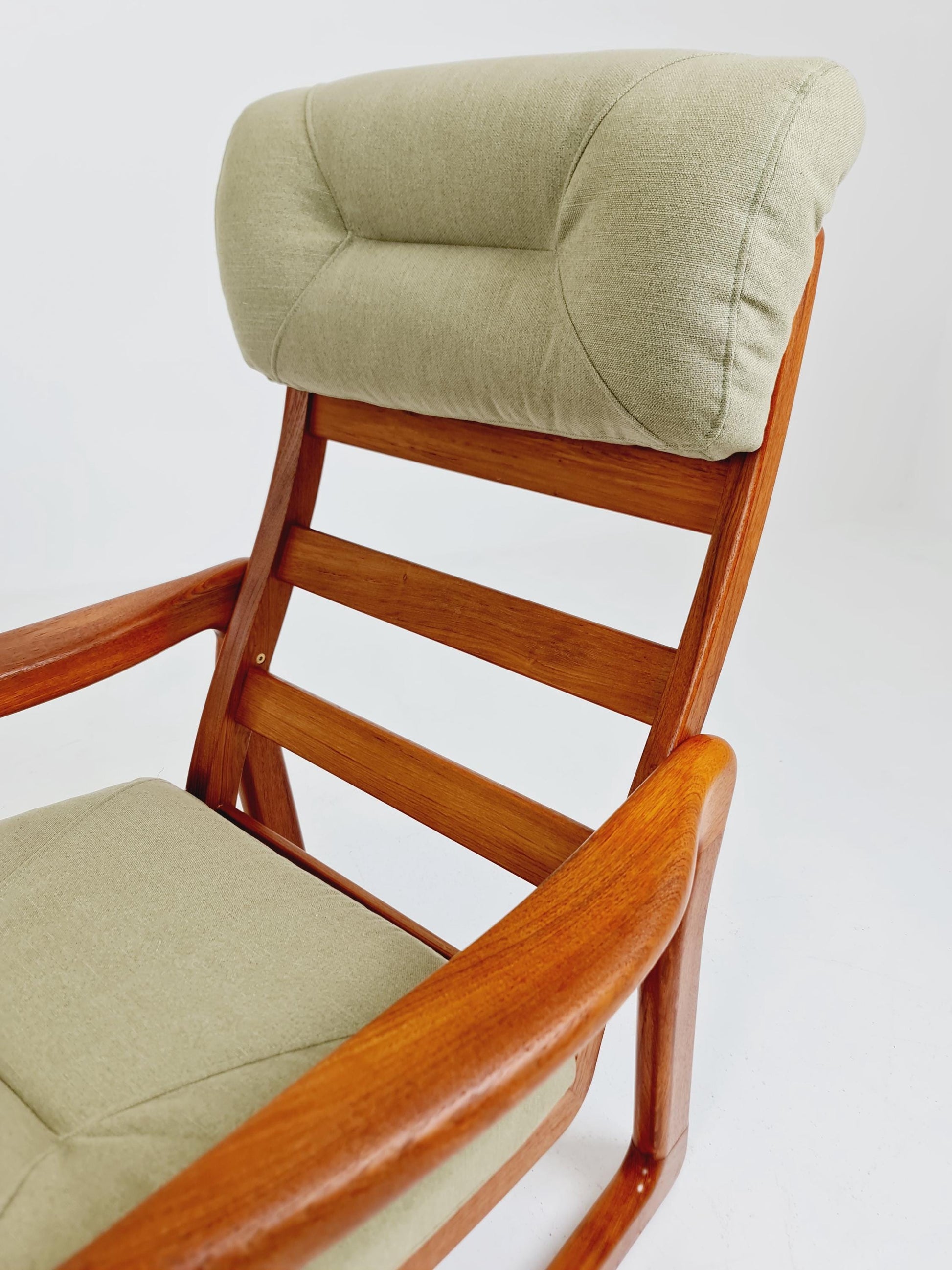 Mid century teak easy lounge chairs With Ottoman by Johannes Andersen for Holsterbo Möbelfabrik , 1960s