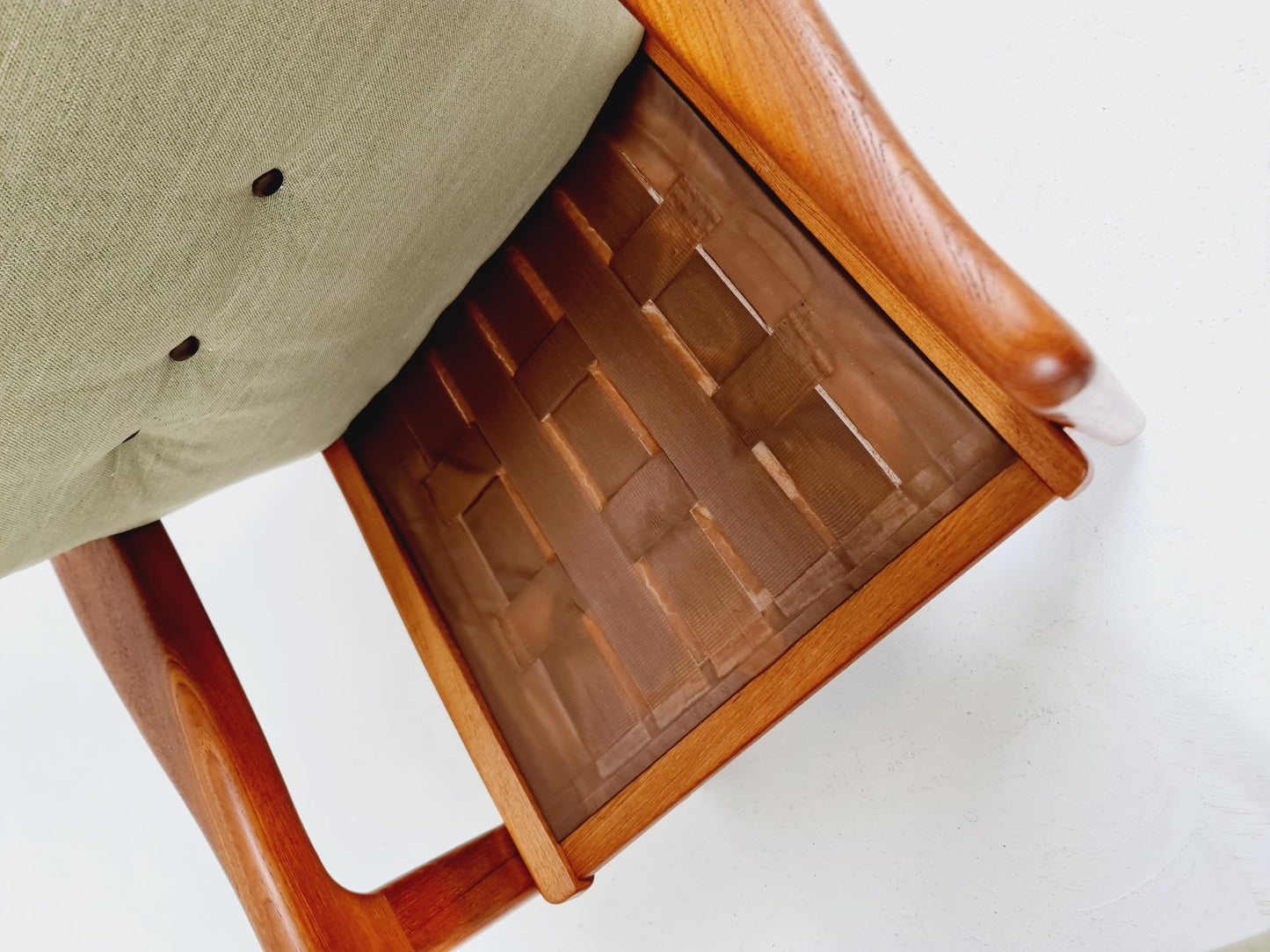 Mid century teak easy lounge chairs With Ottoman by Johannes Andersen for Holsterbo Möbelfabrik , 1960s