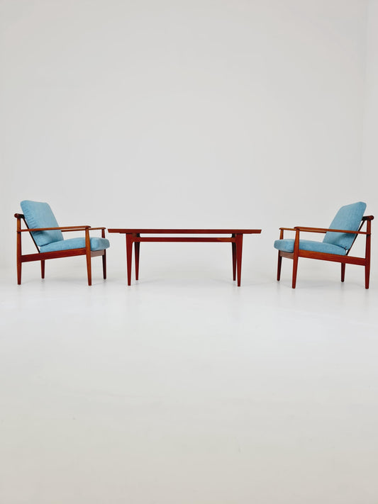 Super Rare Mid century teak easy lounge chairs , Set of 2, 1960s