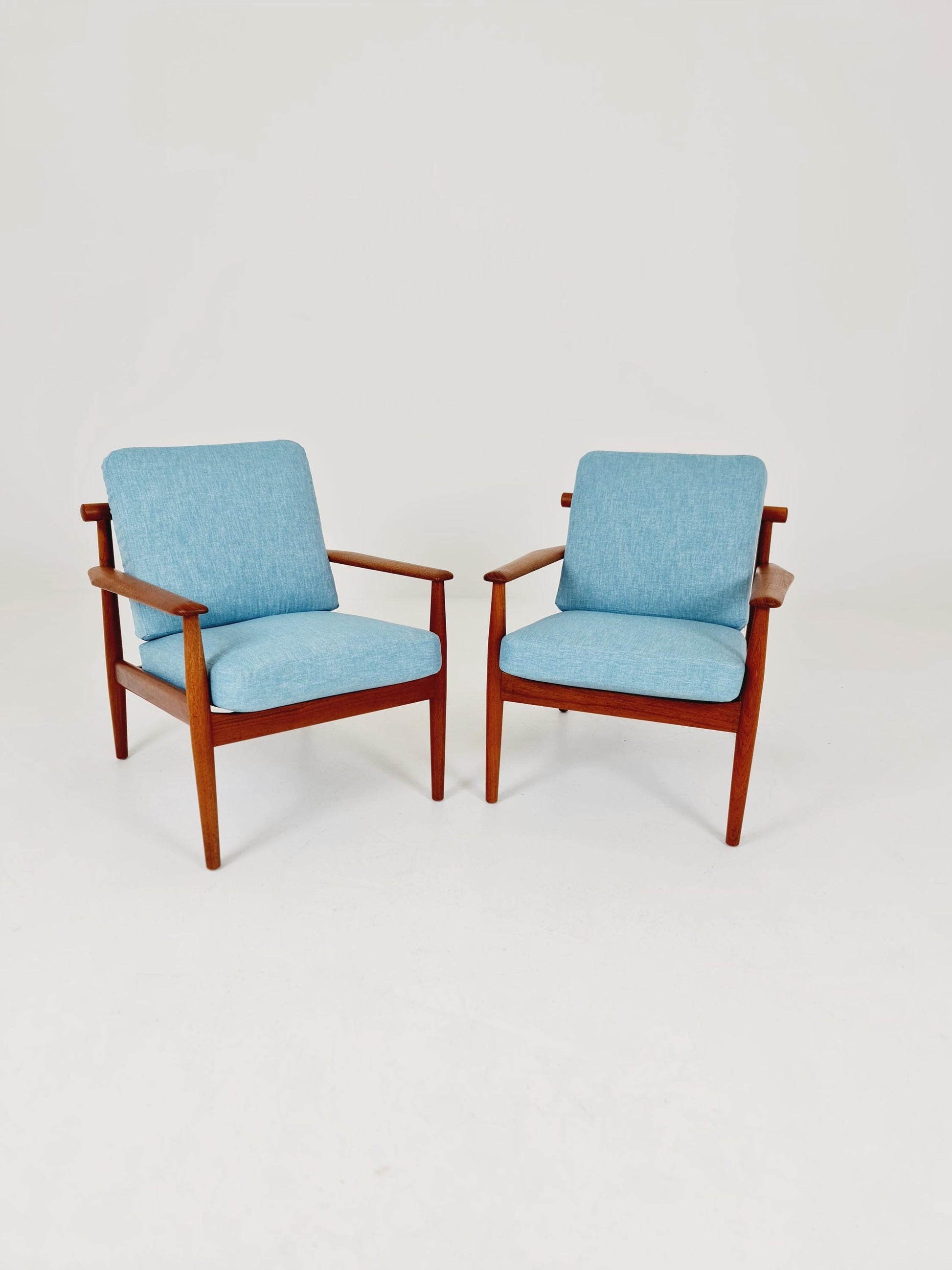 Super Rare Mid century teak easy lounge chairs , Set of 2, 1960s