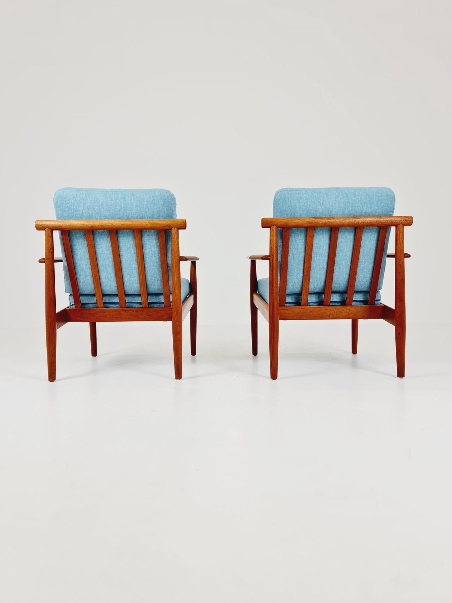 Super Rare Mid century teak easy lounge chairs , Set of 2, 1960s