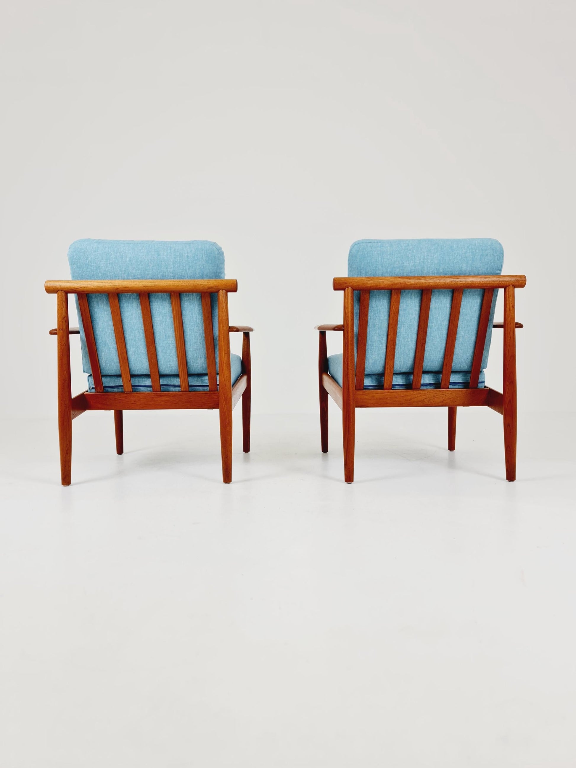 Super Rare Mid century teak easy lounge chairs , Set of 2, 1960s