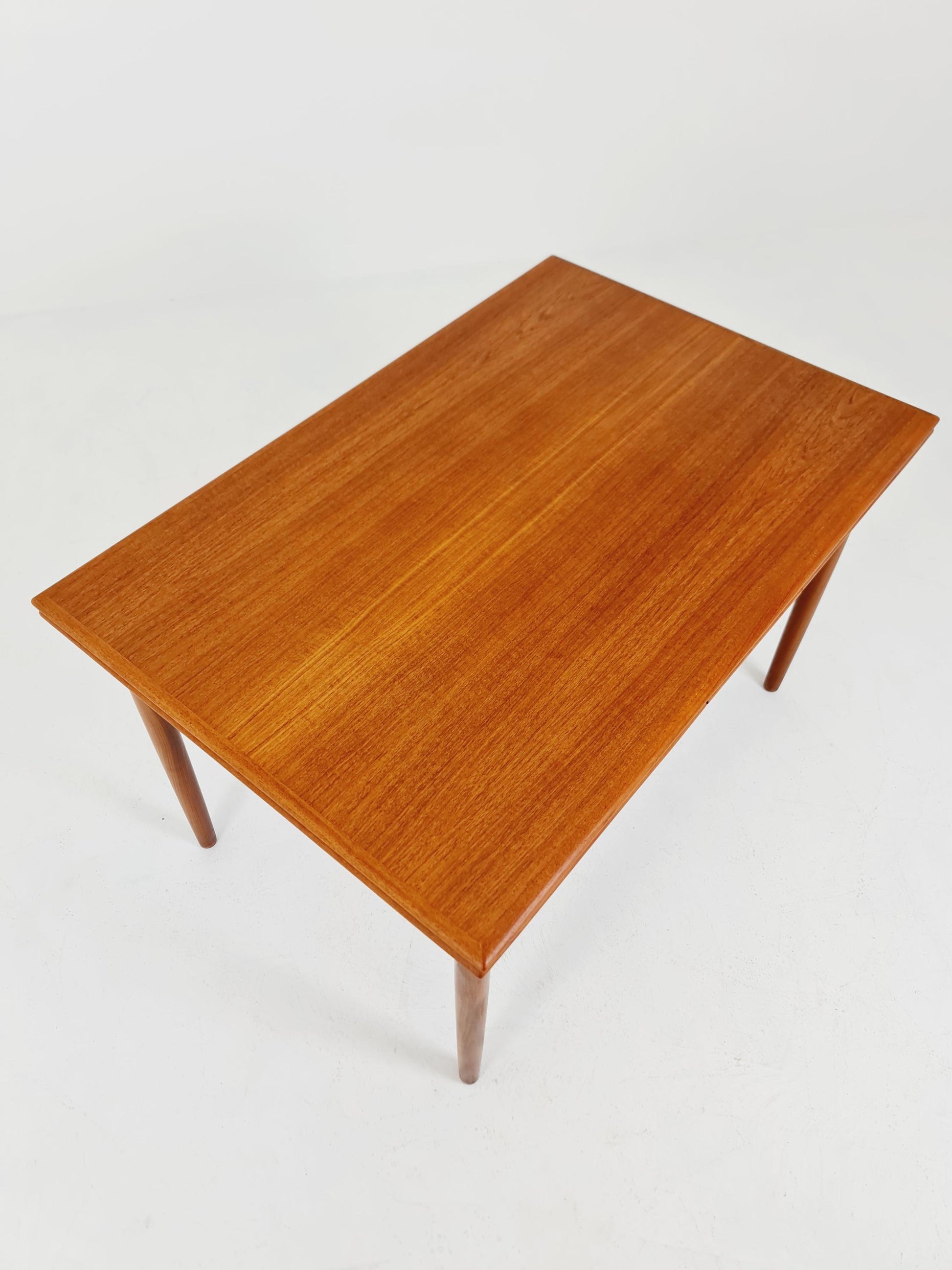 Danish Dining table rectangular teak table with two extension leaves By N&R Möbler ,Denmark 1960s