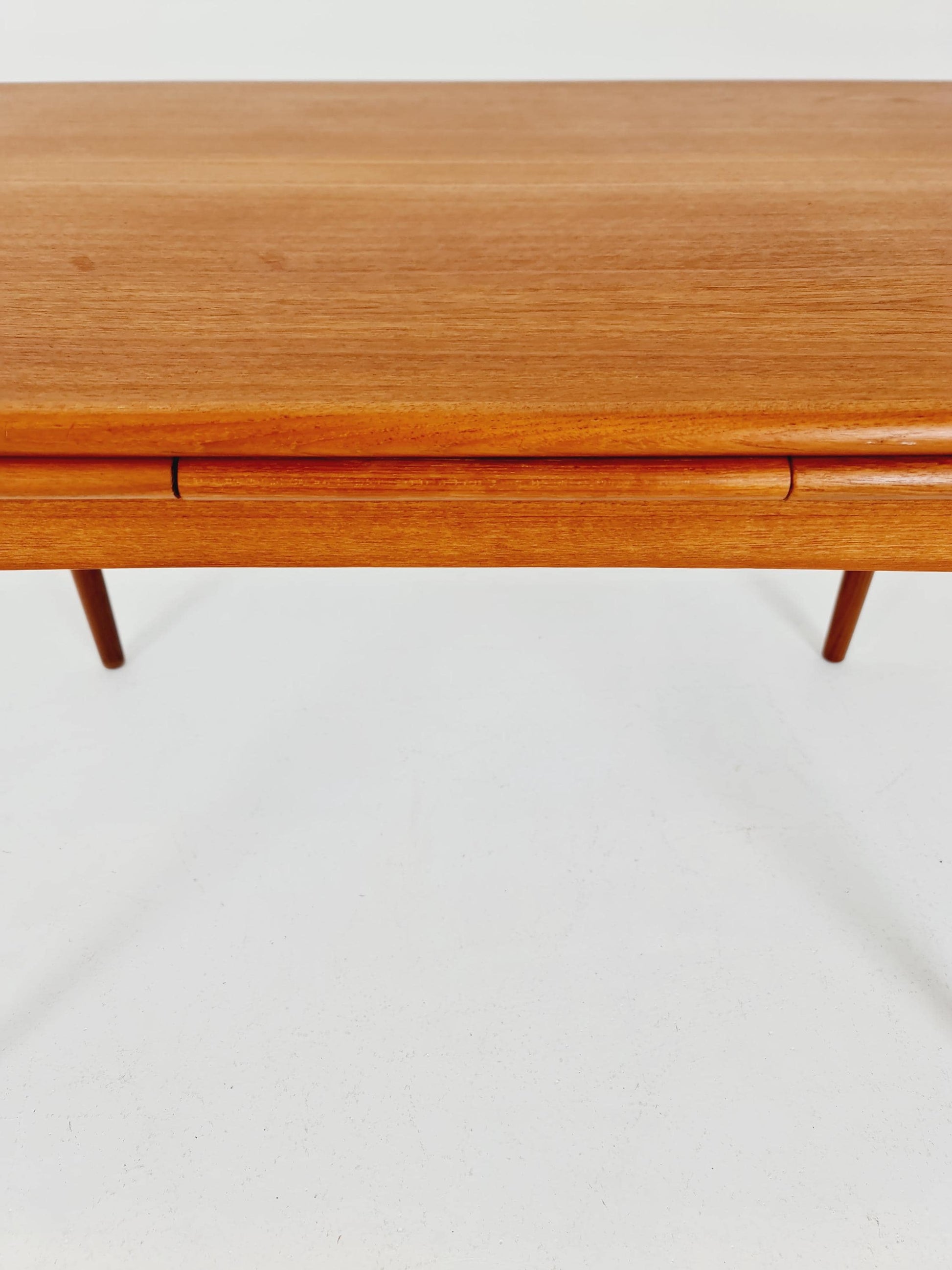 Danish Dining table rectangular teak table with two extension leaves By N&R Möbler ,Denmark 1960s