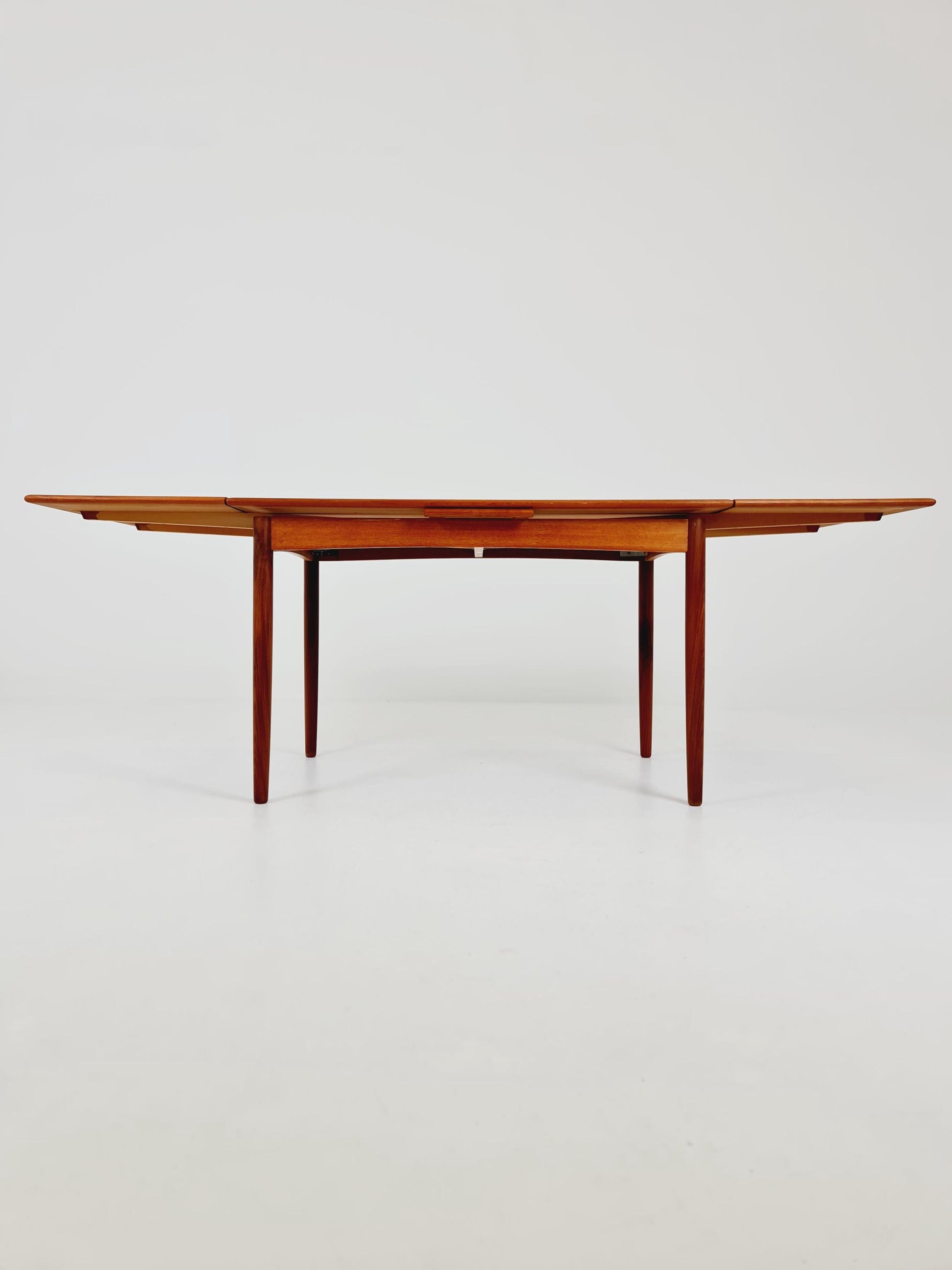 Danish Dining table rectangular teak table with two extension leaves By N&R Möbler ,Denmark 1960s