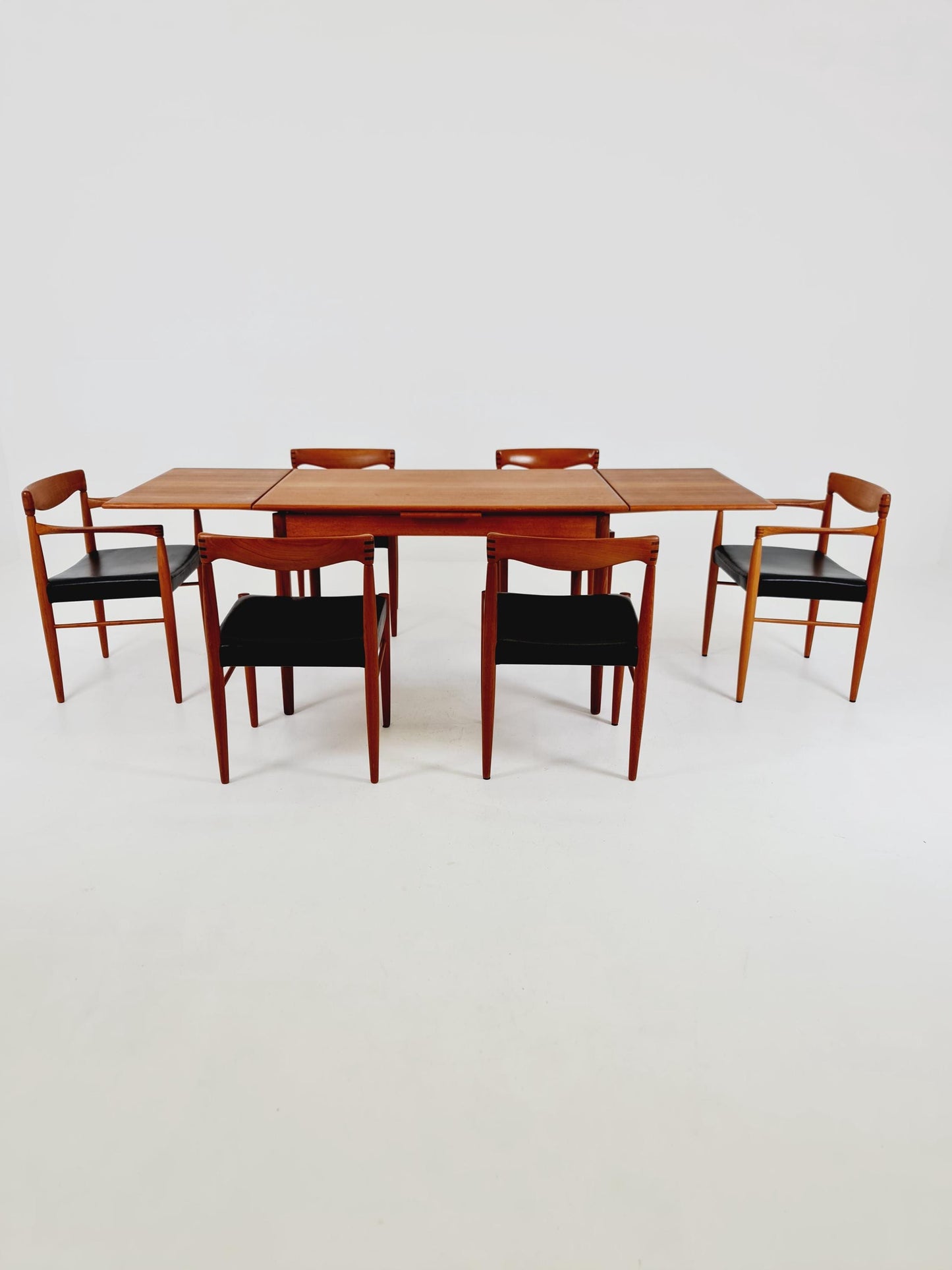 Danish Dining table rectangular teak table with two extension leaves By N&R Möbler ,Denmark 1960s