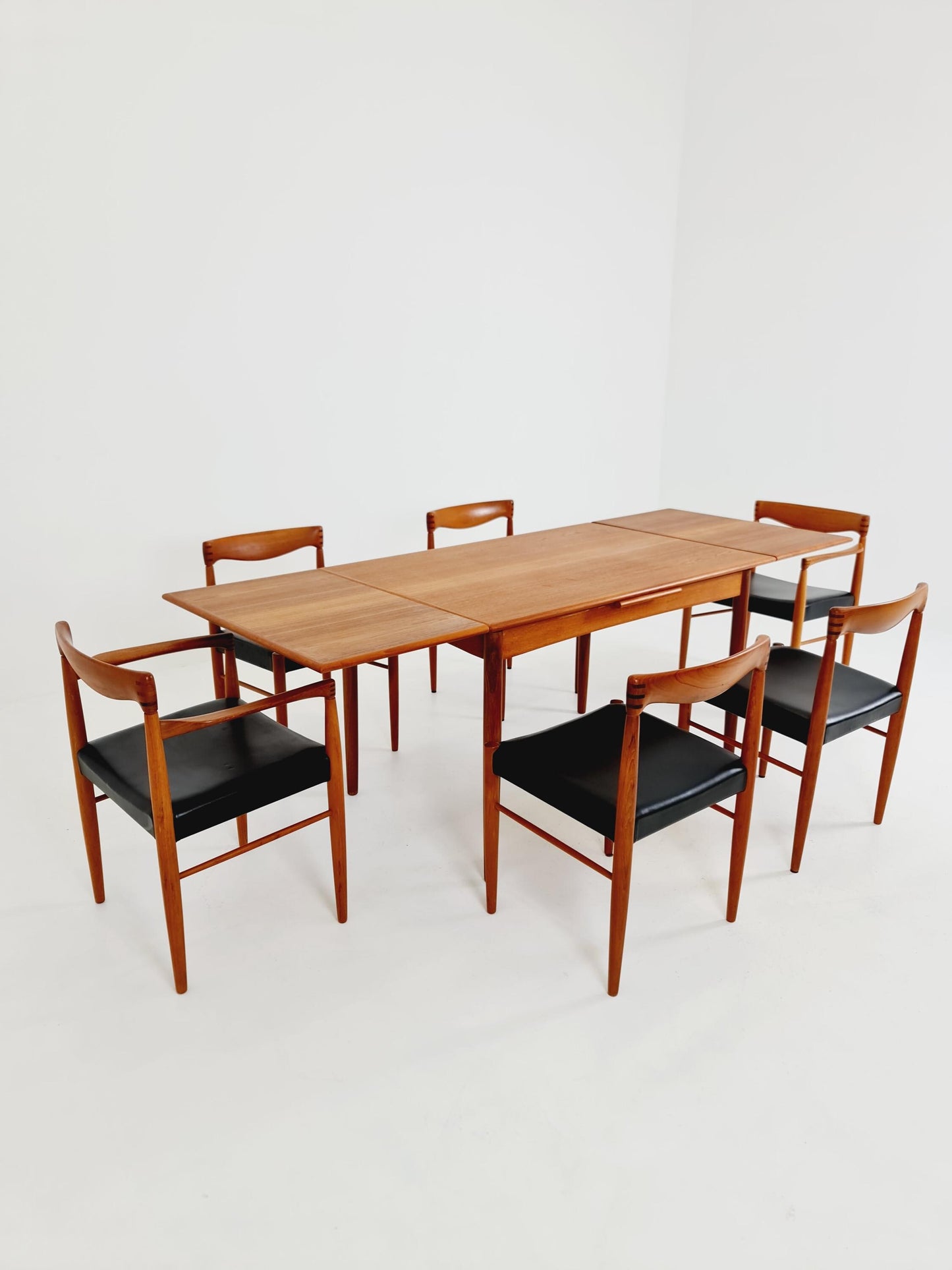 Danish Dining table rectangular teak table with two extension leaves By N&R Möbler ,Denmark 1960s