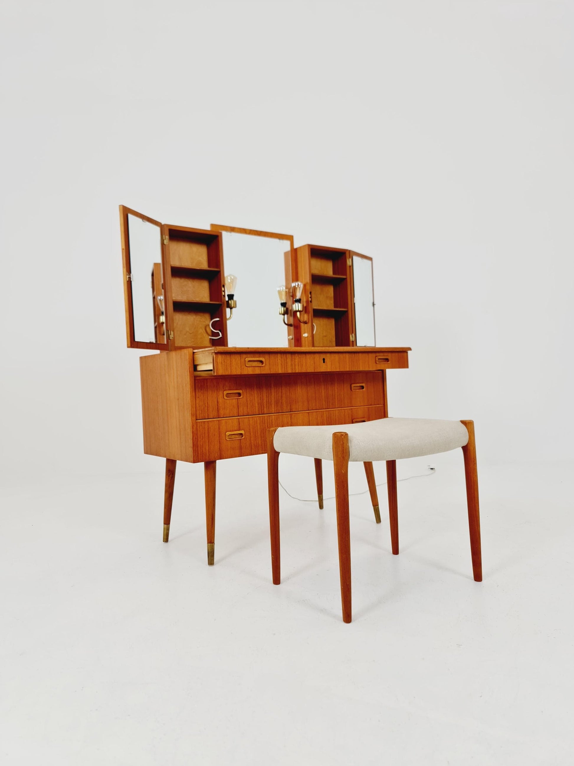 Mid Century Modern Danish Teak vanity table/ make up table by Svante Skogh, 1960s