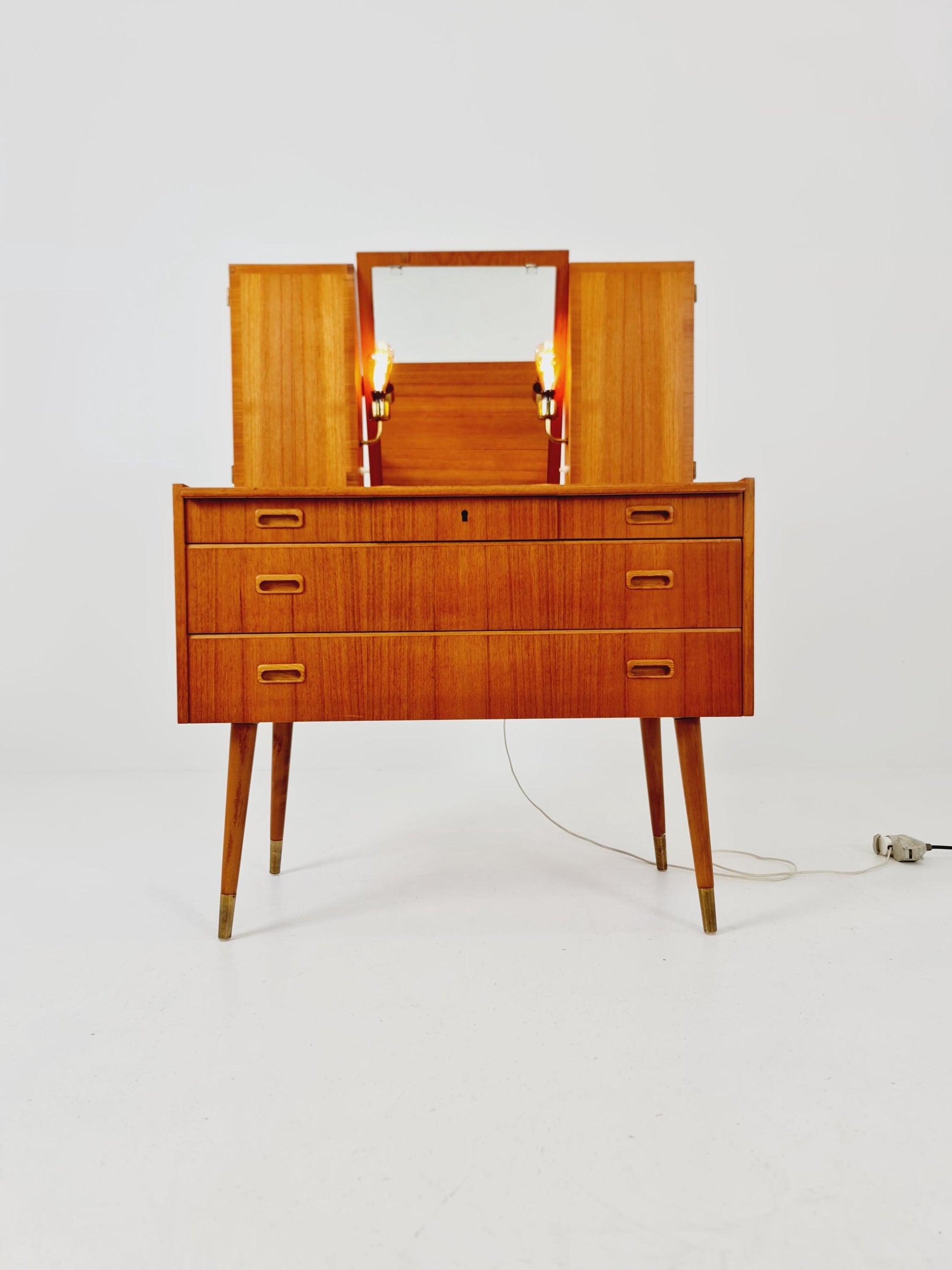 Mid Century Modern Danish Teak vanity table/ make up table by Svante Skogh, 1960s