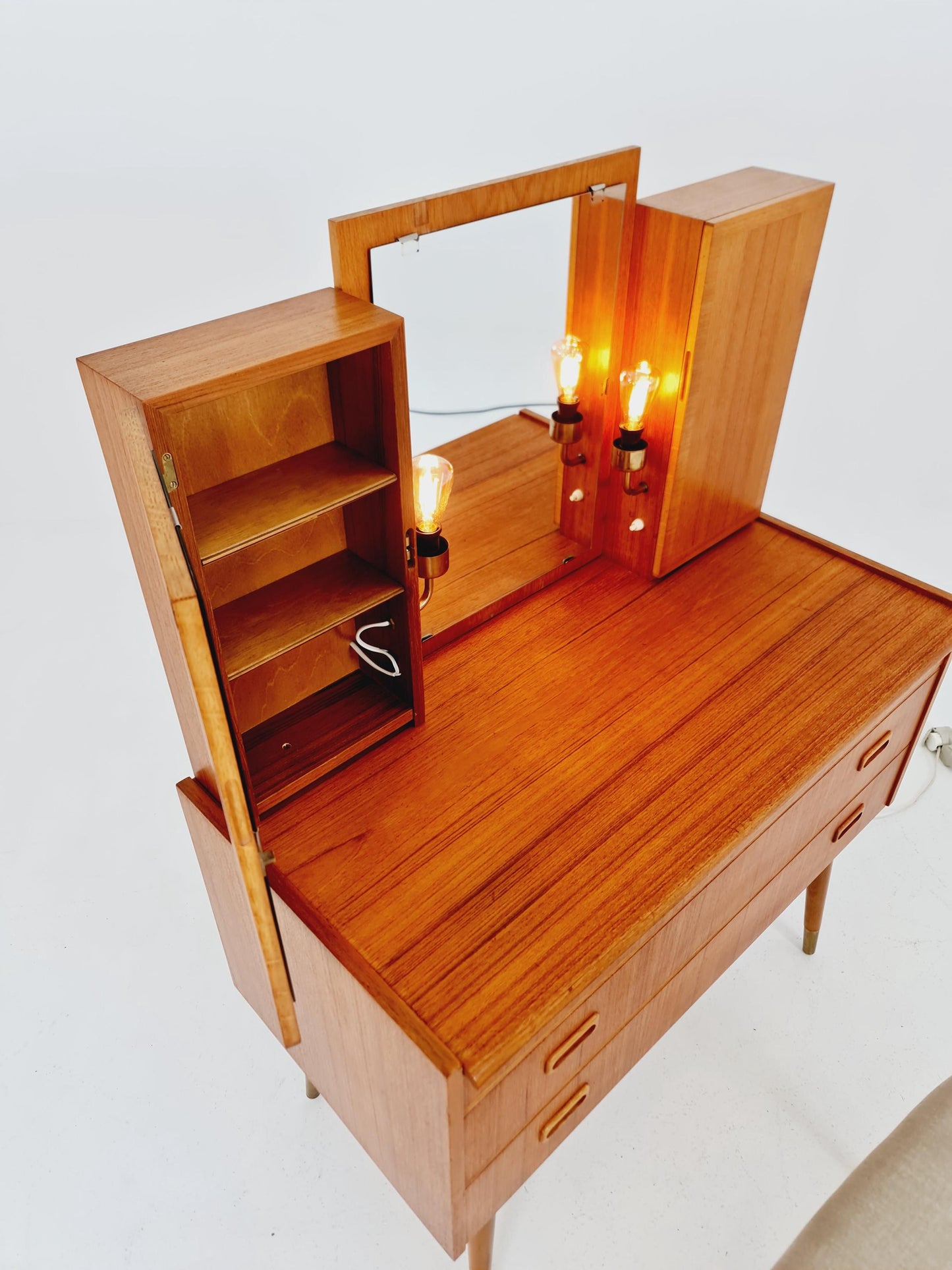 Mid Century Modern Danish Teak vanity table/ make up table by Svante Skogh, 1960s