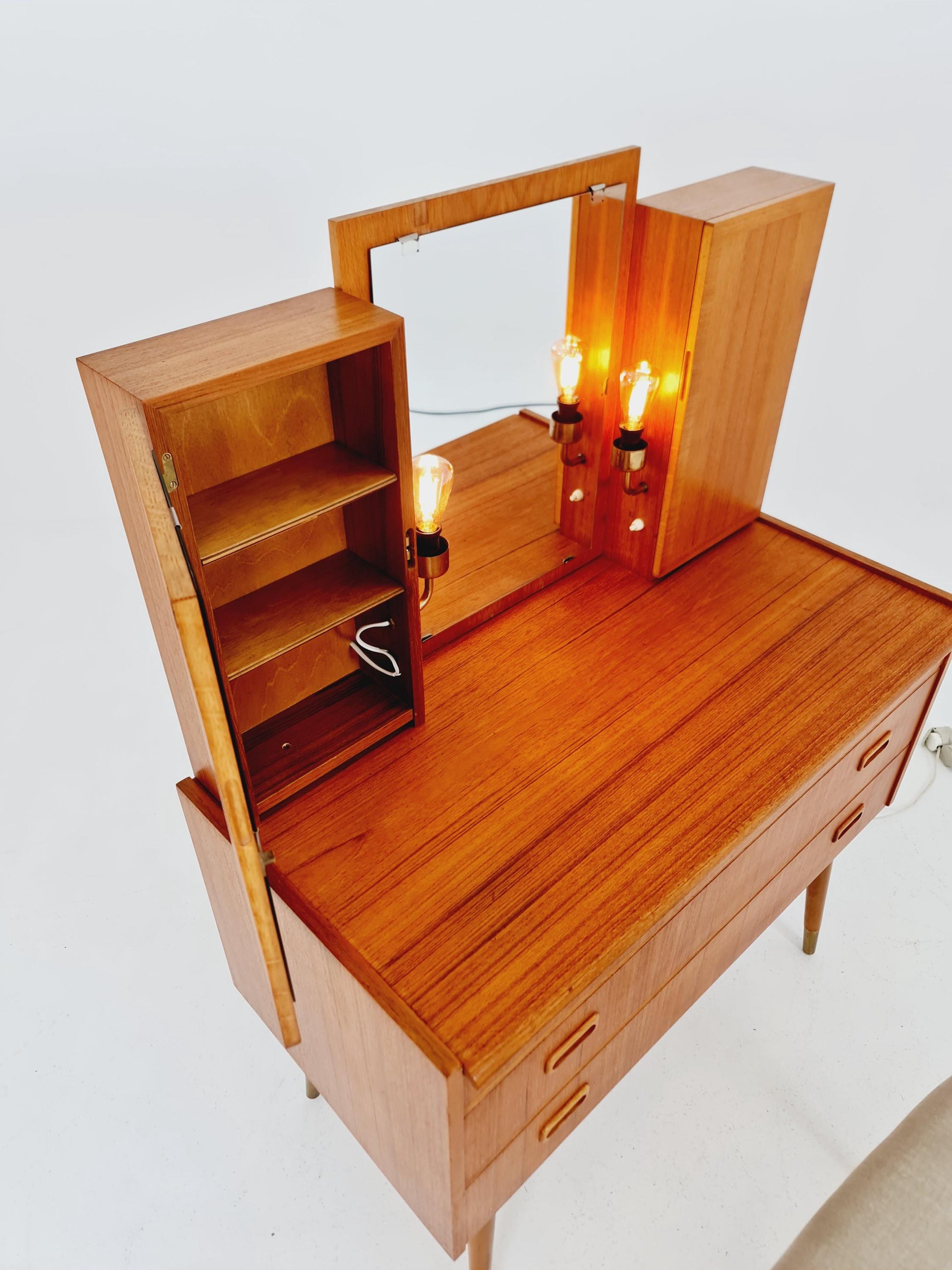 Mid Century Modern Danish Teak vanity table/ make up table by Svante Skogh, 1960s
