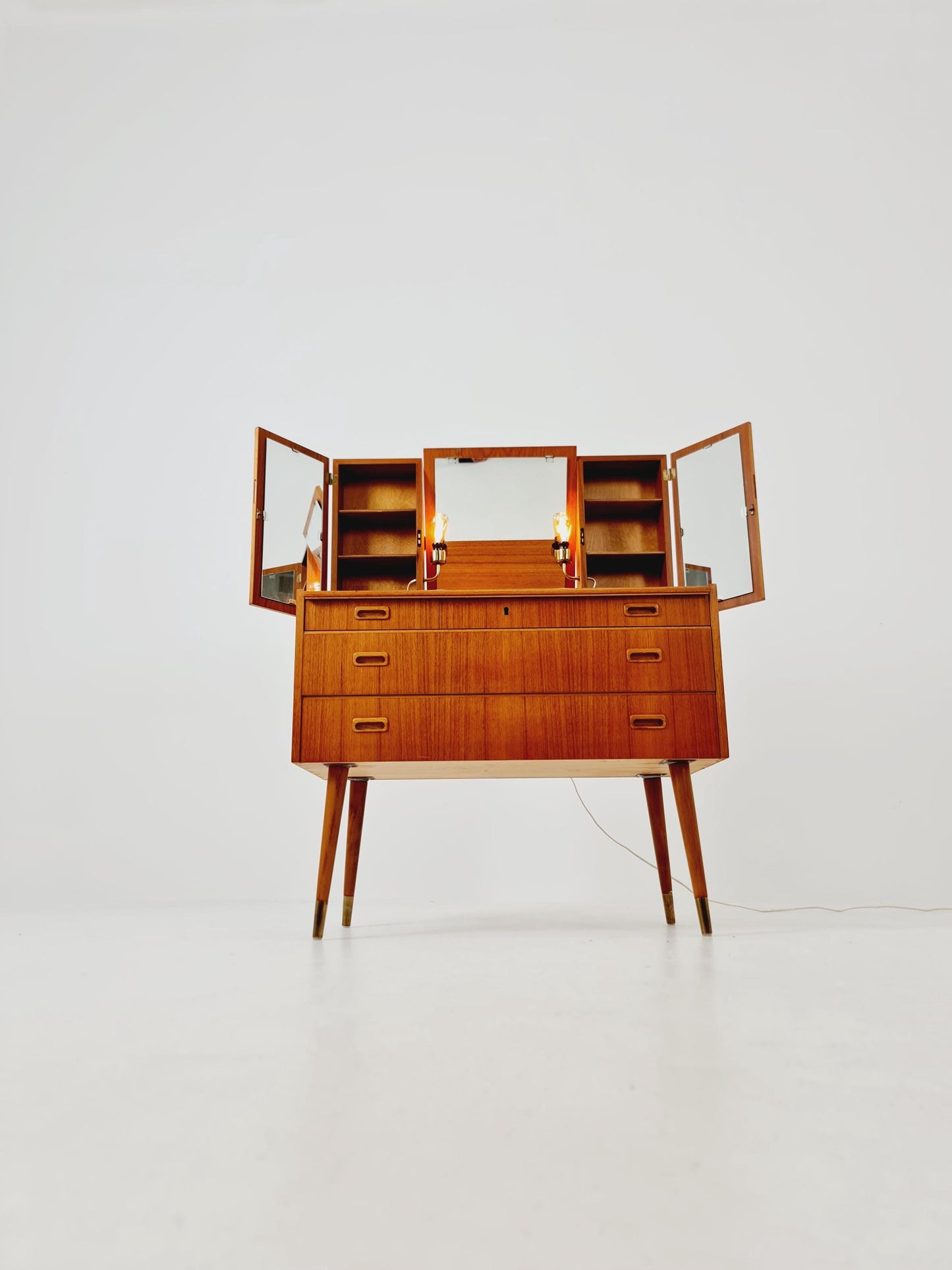 Mid Century Modern Danish Teak vanity table/ make up table by Svante Skogh, 1960s