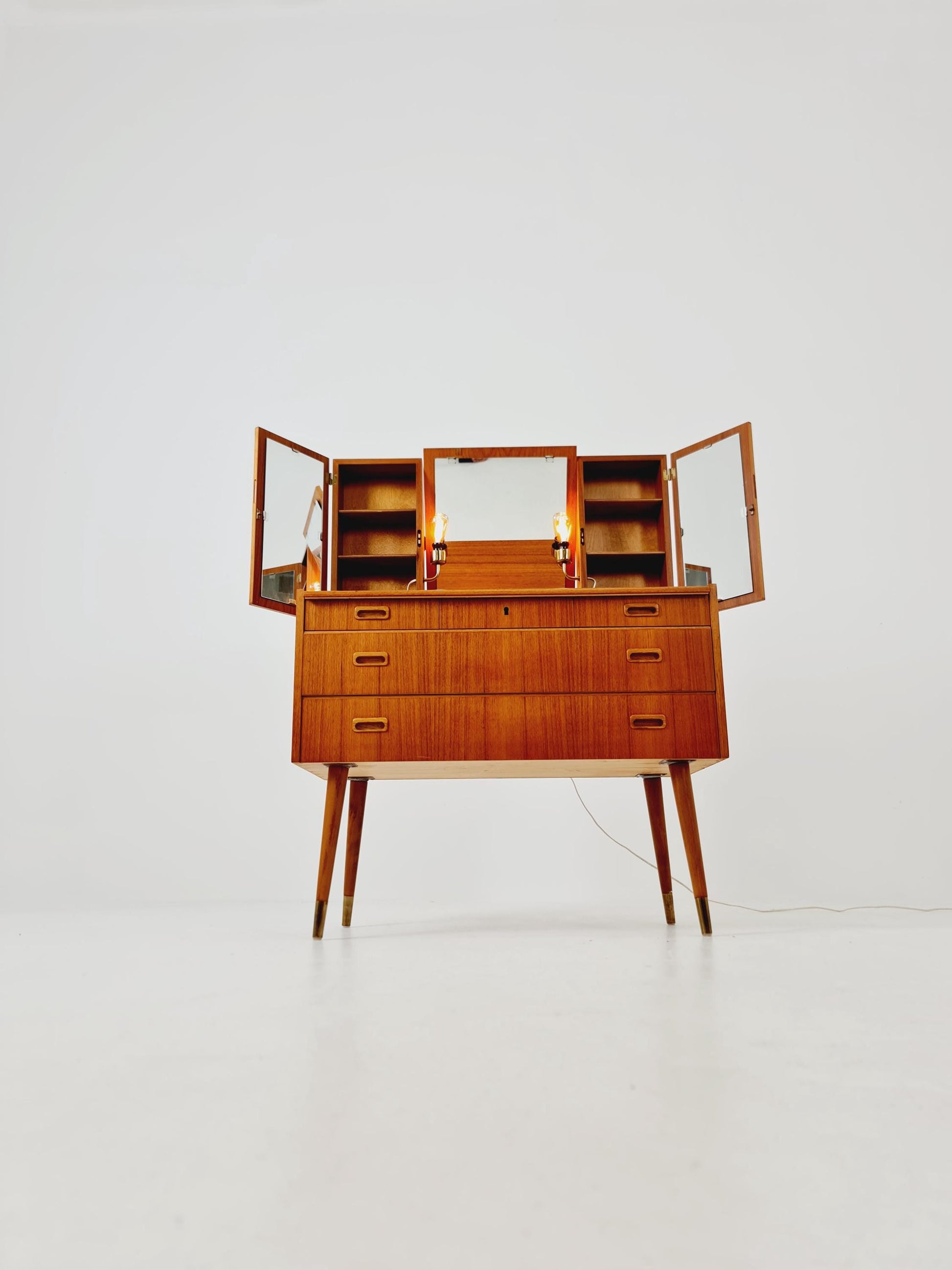 Mid Century Modern Danish Teak vanity table/ make up table by Svante Skogh, 1960s