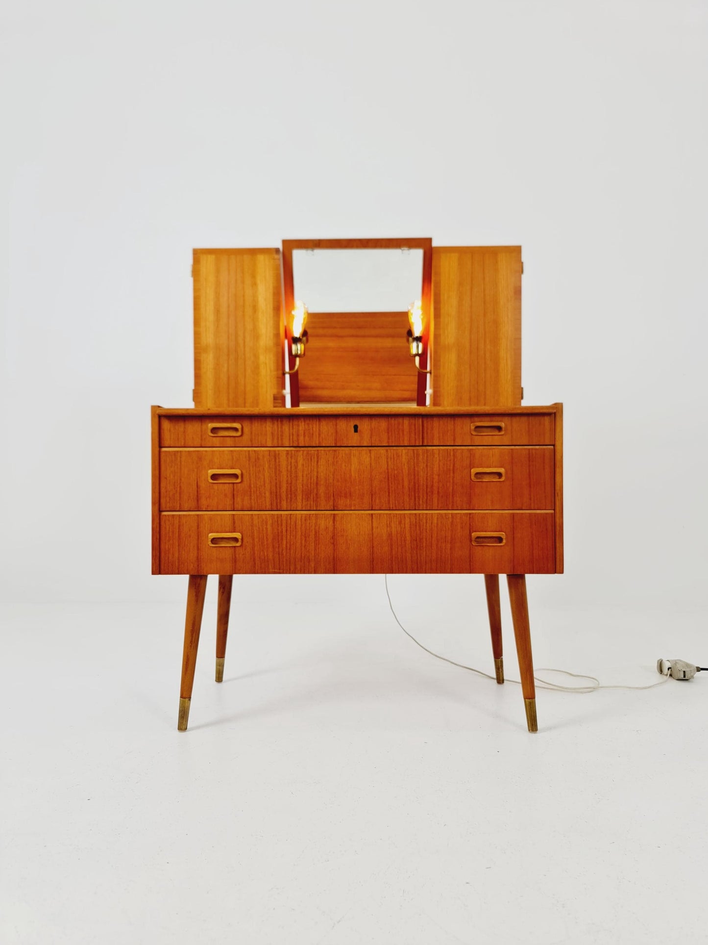 Mid Century Modern Danish Teak vanity table/ make up table by Svante Skogh, 1960s