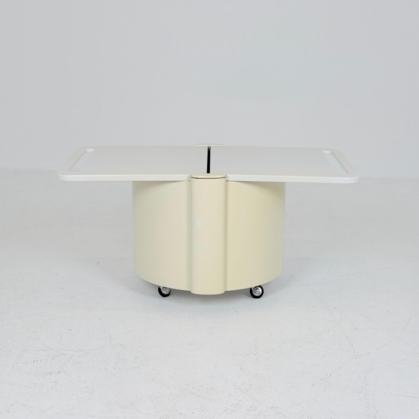 Mid century Livia Castelli Mobile Bar & Serving Trolley | FAIN Italy | Off-White ABS Plastic Italy 1970s