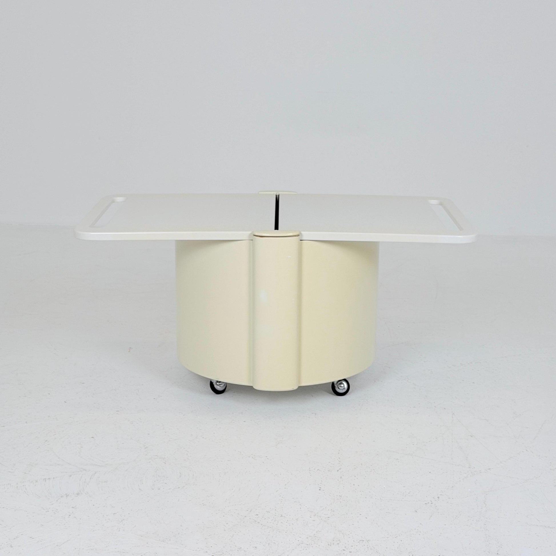 Mid century Livia Castelli Mobile Bar & Serving Trolley | FAIN Italy | Off-White ABS Plastic Italy 1970s