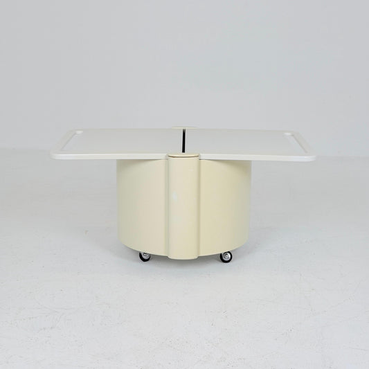 Mid century Livia Castelli Mobile Bar & Serving Trolley | FAIN Italy | Off-White ABS Plastic Italy 1970s