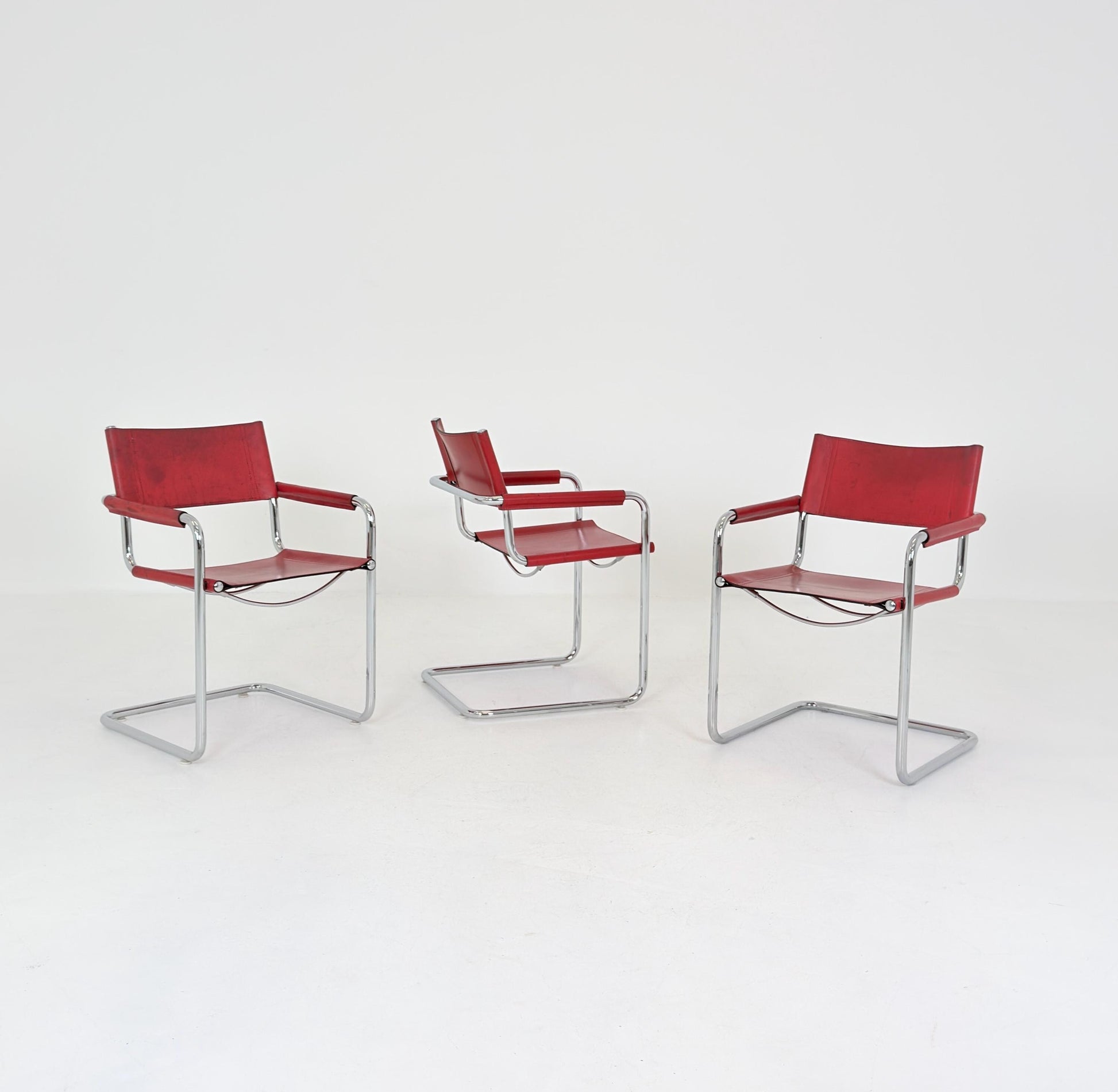 Set of 6 Mid century Bauhaus Matteo Grassi MG5 Cantilever Armchairs by Mart Stam, Italy, 1980s – Model B34