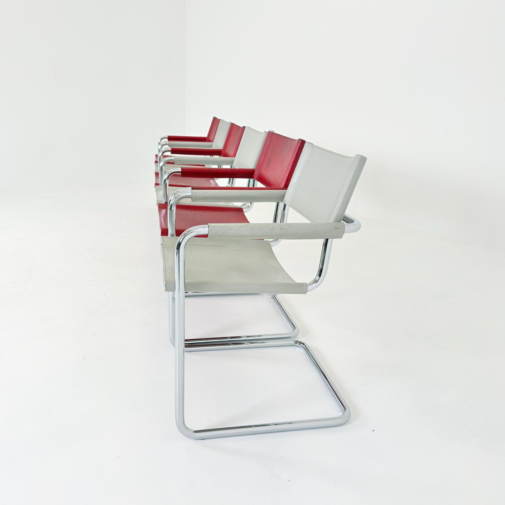 Set of 6 Mid century Bauhaus Matteo Grassi MG5 Cantilever Armchairs by Mart Stam, Italy, 1980s – Model B34