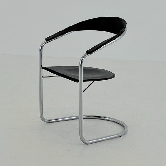 Mid century Bauhaus Canasta Cantilever Chair by Arrben, Italy 1980s,