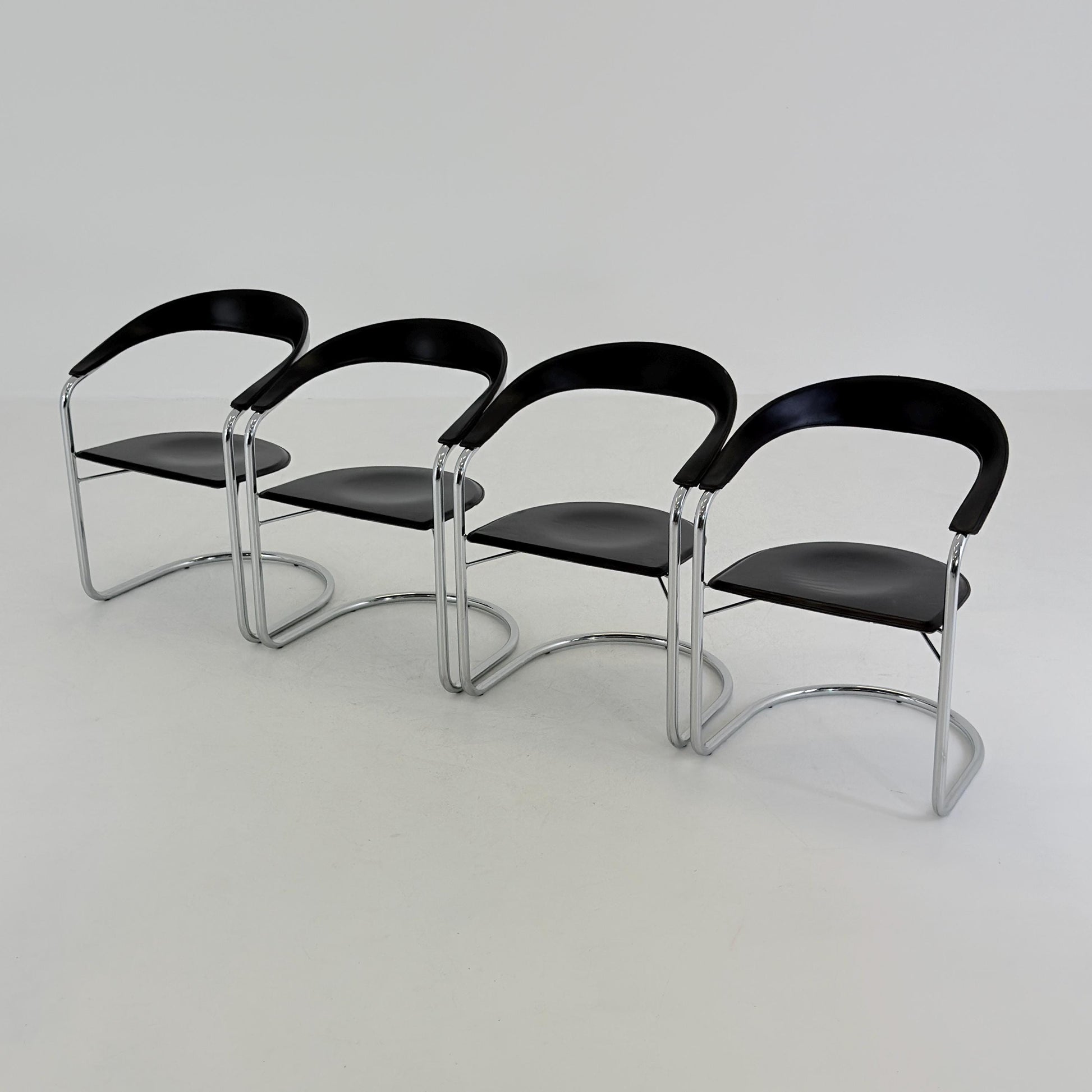 Mid century Bauhaus Canasta Cantilever Chair by Arrben, Italy 1980s,