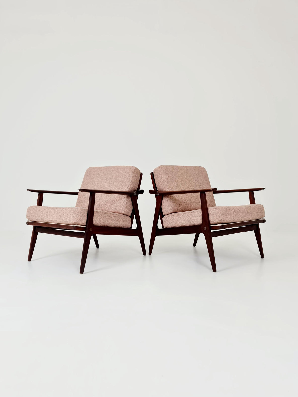 Mid century teak easy lounge chairs , Set of 2, 1960s