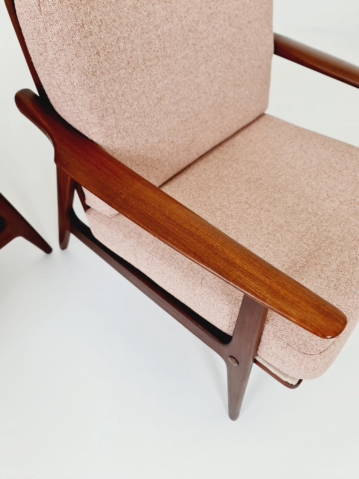Mid century teak easy lounge chairs , Set of 2, 1960s