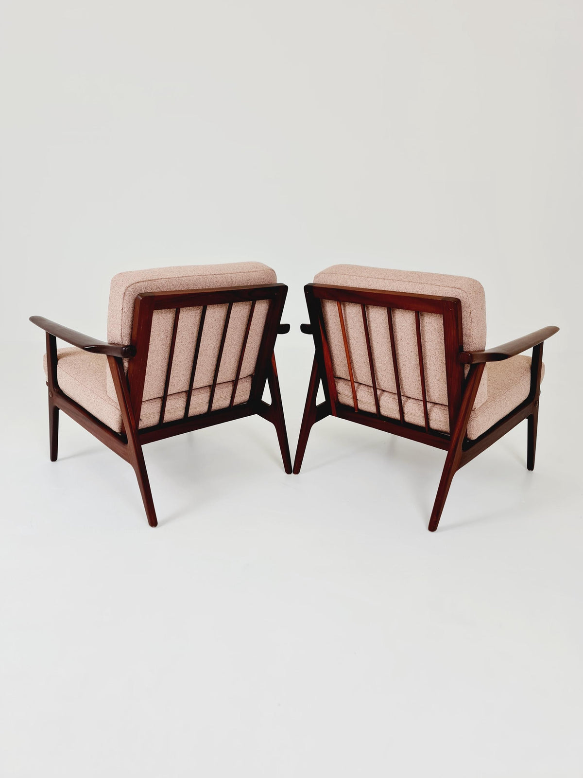 Mid century teak easy lounge chairs , Set of 2, 1960s
