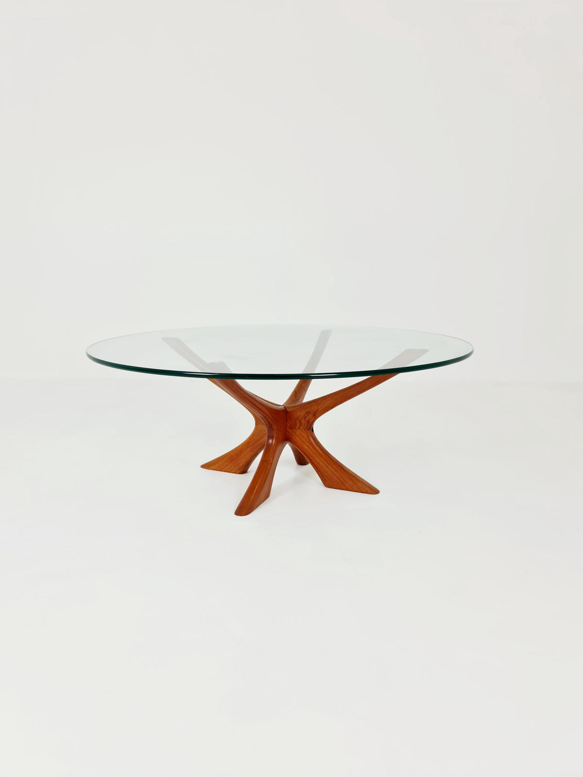 vintage teak and Glass coffe table by Illum Wikkelso modell Nr T118 ,1960s