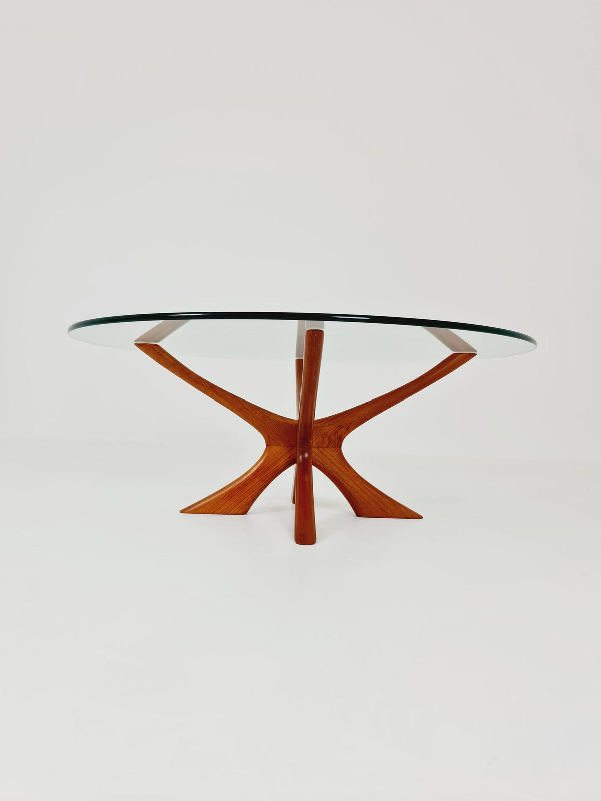 vintage teak and Glass coffe table by Illum Wikkelso modell Nr T118 ,1960s