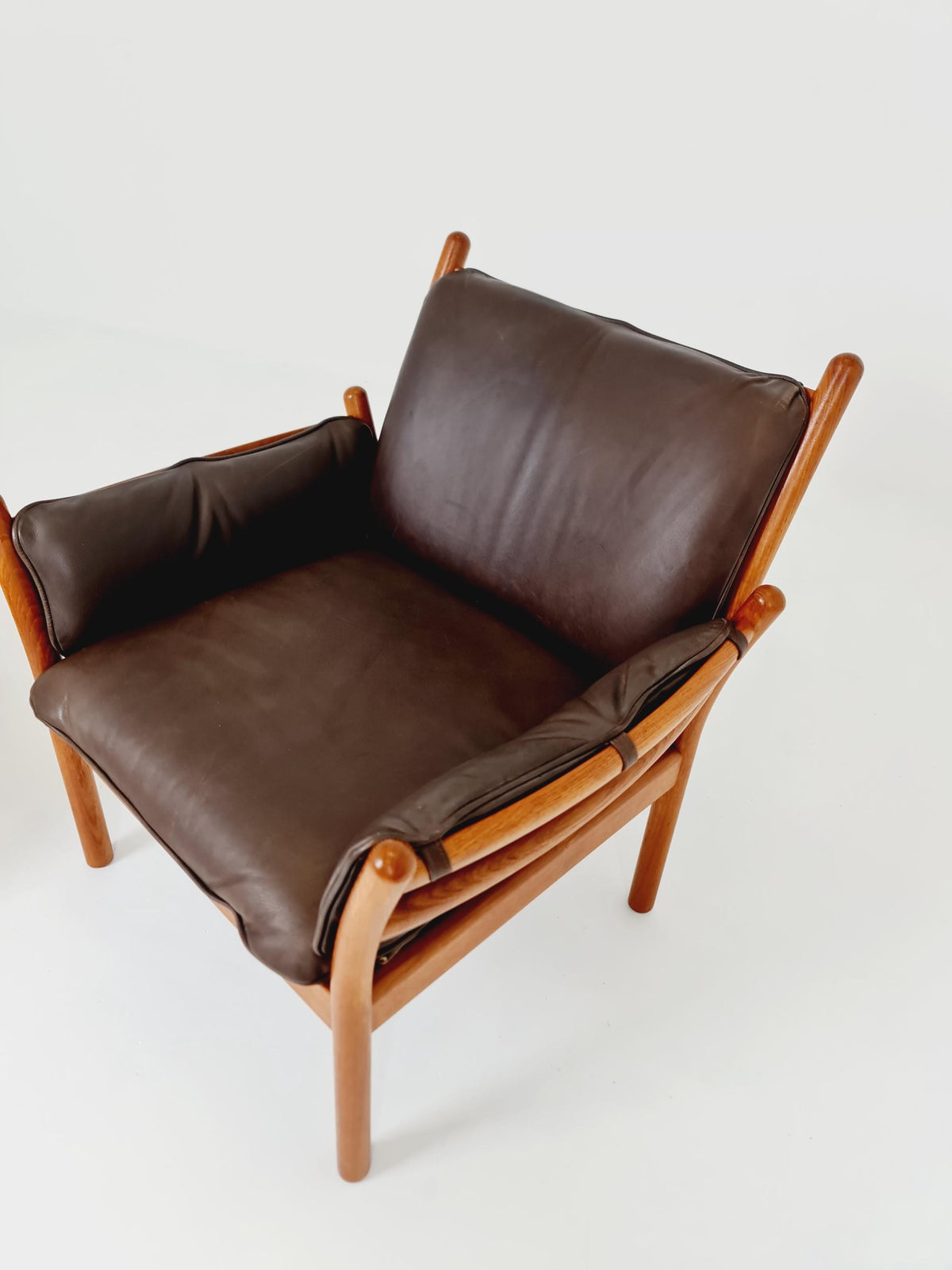 Mid century easy lounge chair with ottoman by Illum Wikkelso 'Genius' For Silkborg Denamrk 1960s,