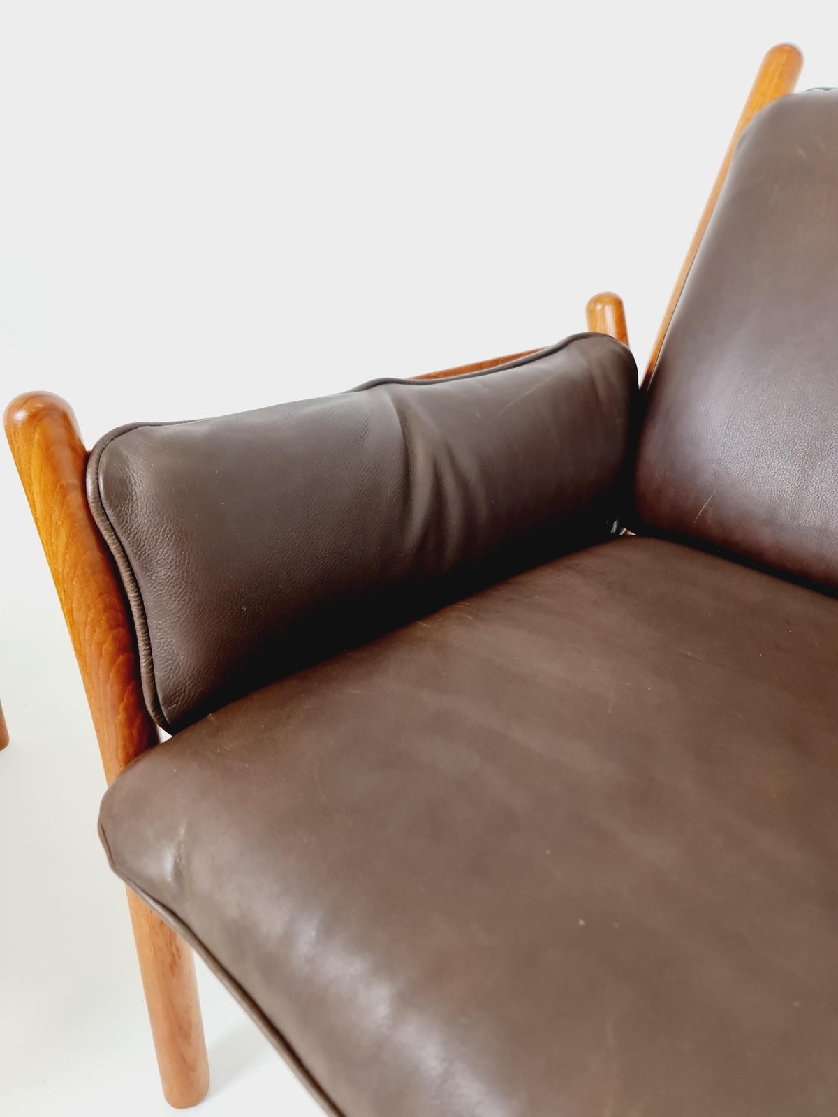 Mid century easy lounge chair with ottoman by Illum Wikkelso 'Genius' For Silkborg Denamrk 1960s,