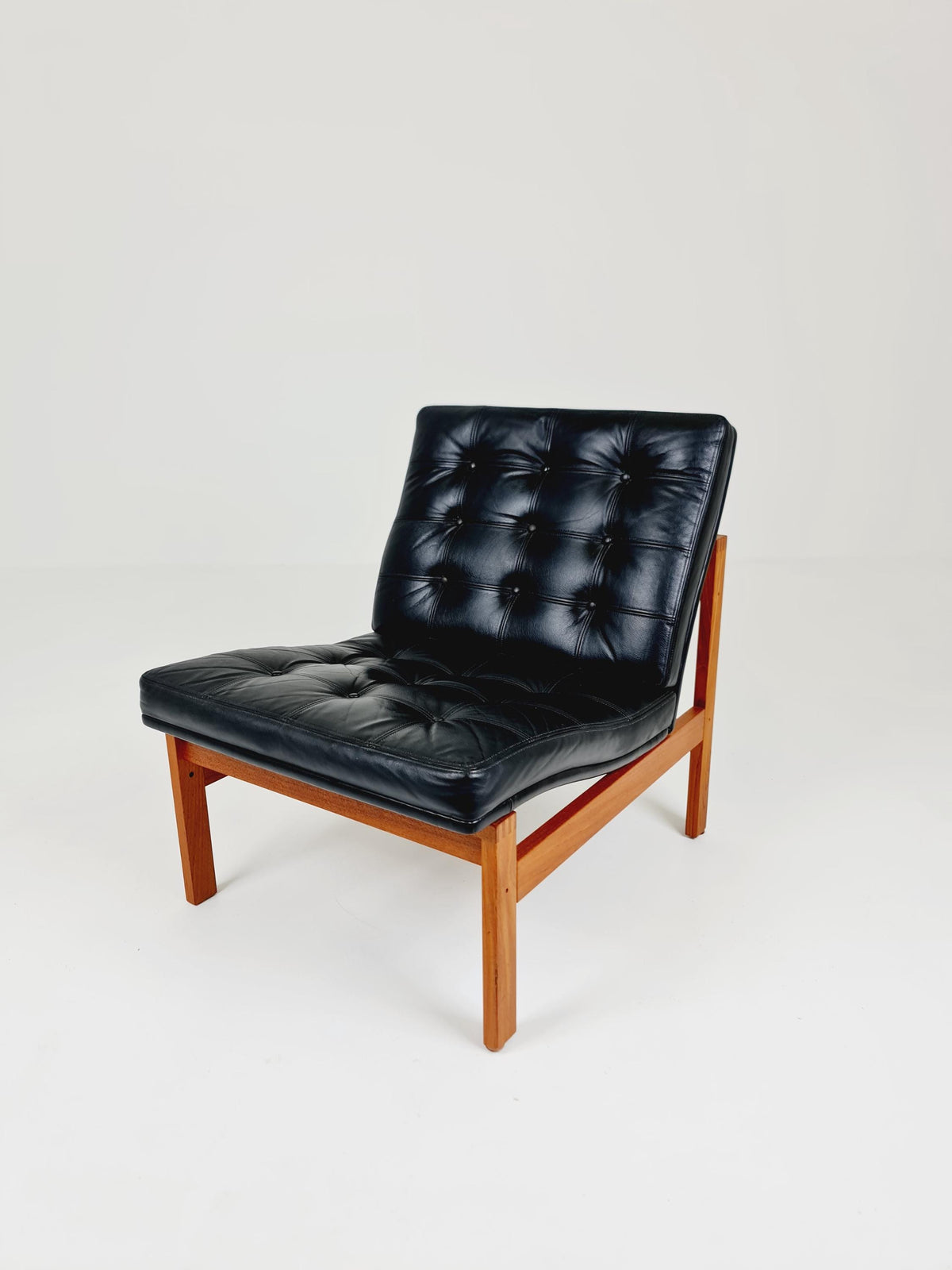 Mid-century Rare Danish teak lounge chairs Ole Gjerlov Knudsen & Torben Lind for France and son , 1960s