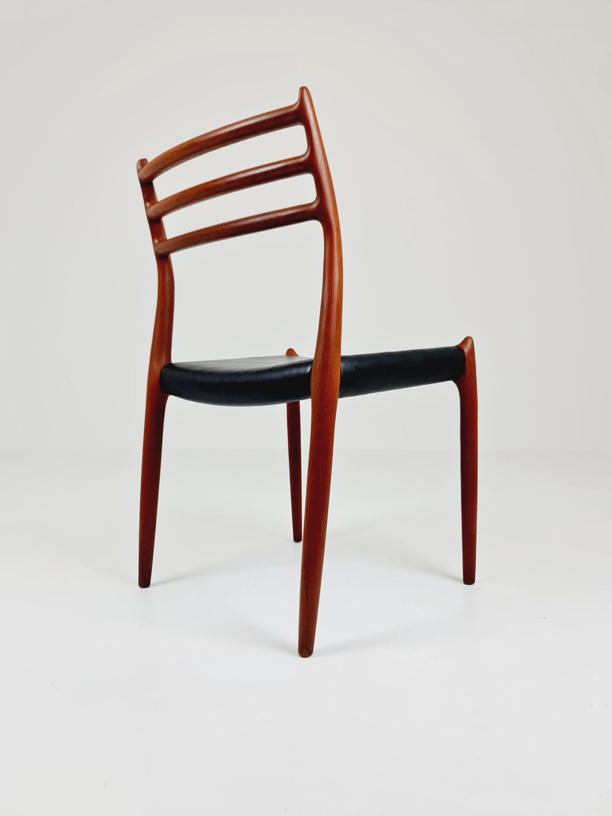 Vintage Danish teak & Leather dining chair by Niels Otto Moller n: 78, 1960s,