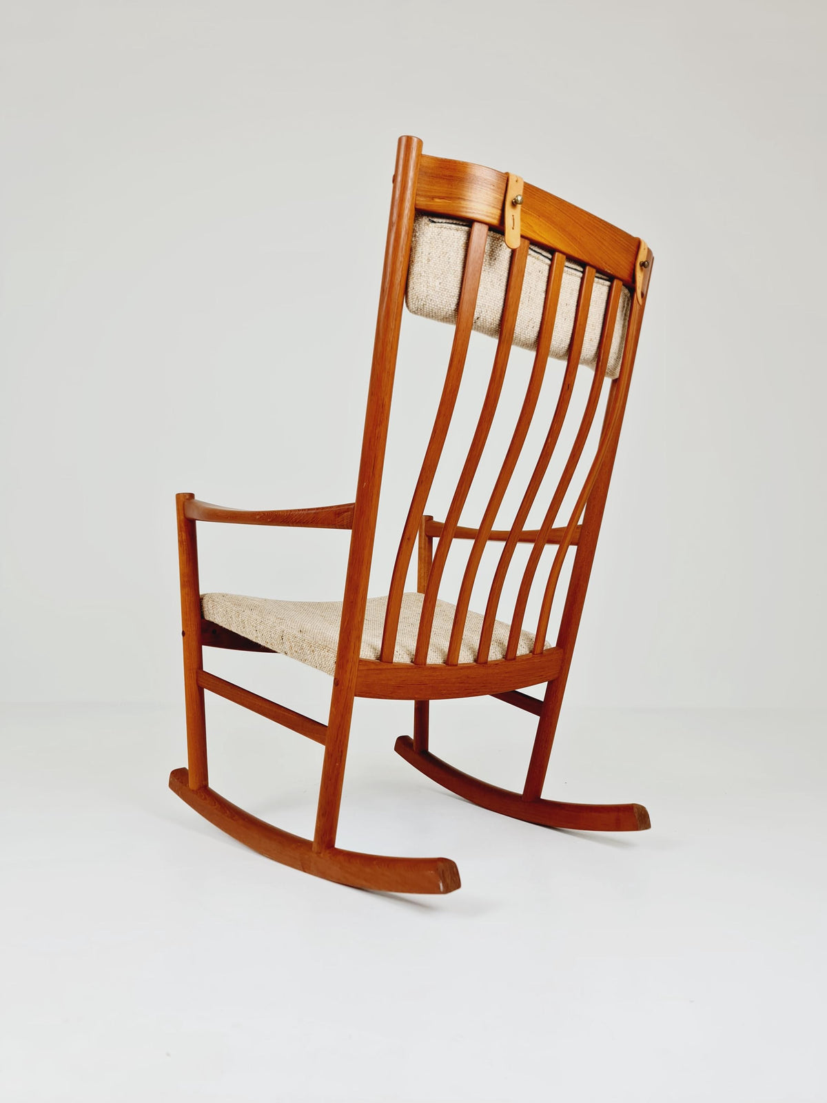 Mid century Scandinavian solid teak Rocking Chair by Hans Wegner for Tarm Stole, 1960s