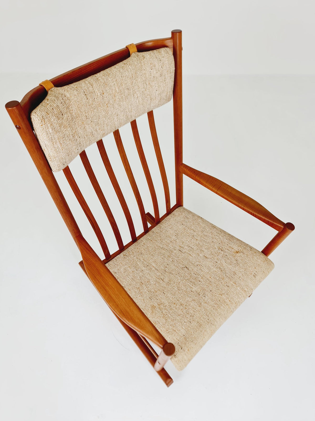 Mid century Scandinavian solid teak Rocking Chair by Hans Wegner for Tarm Stole, 1960s