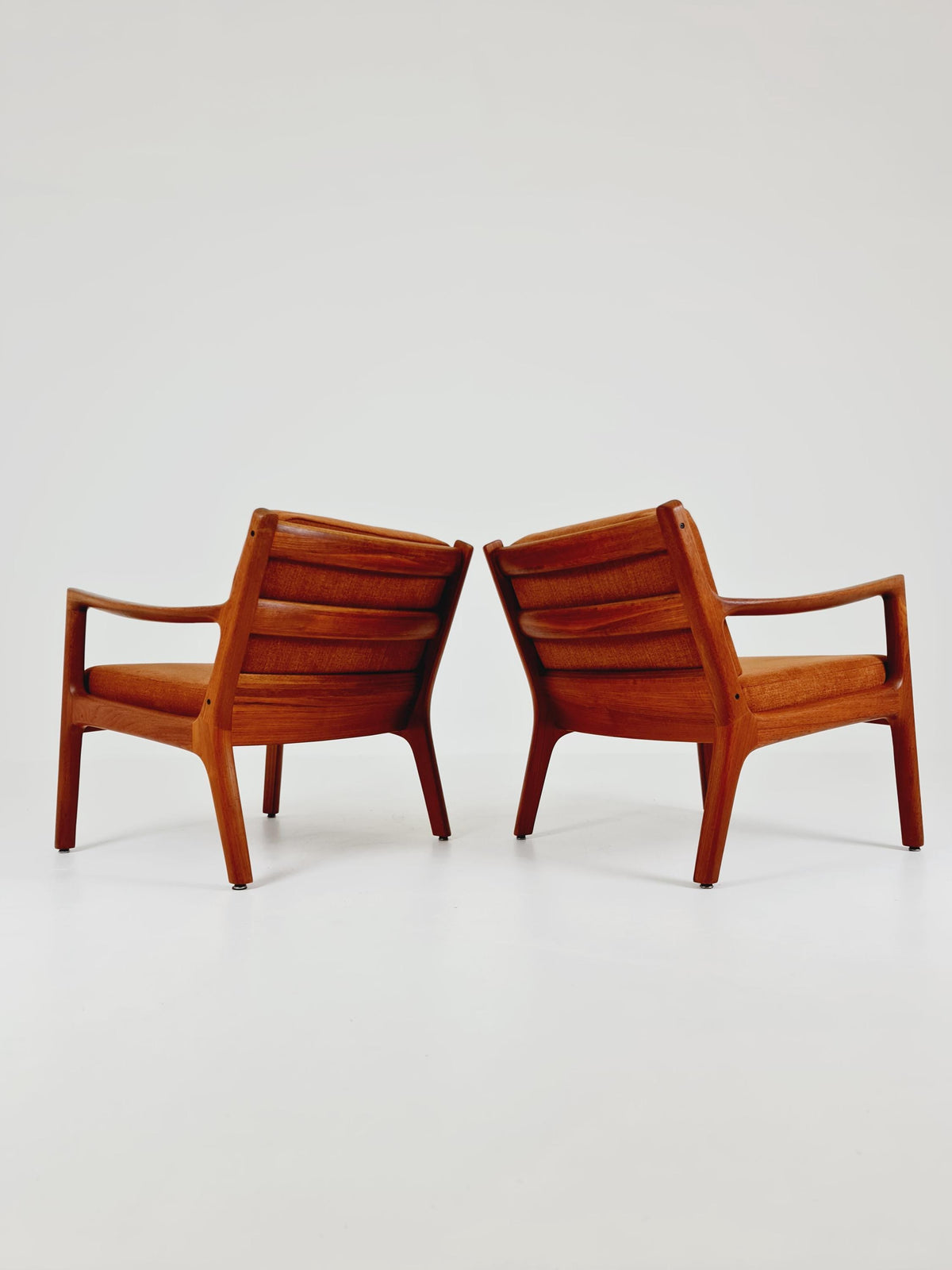 Mid-century Rare Danish teak lounge chair/ Easy chair by Ole Wanscher for France &Son , 1960s Set of 2