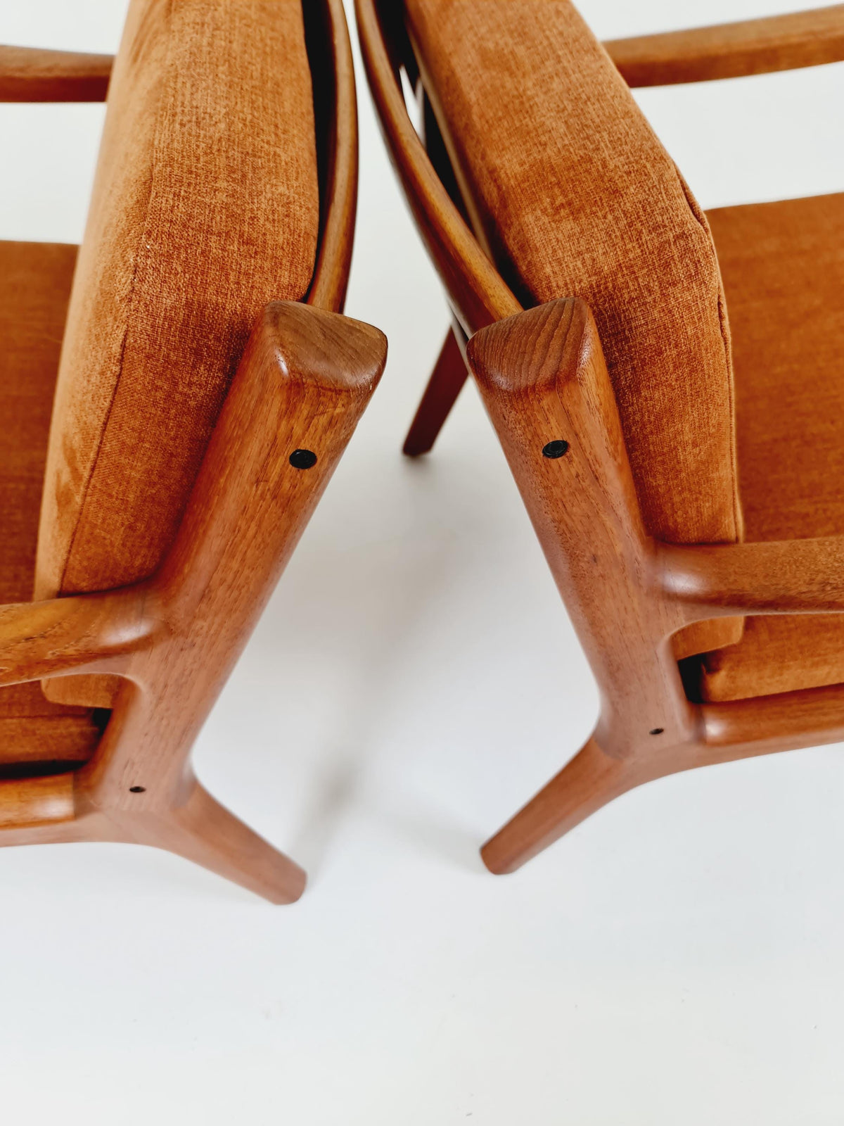 Mid-century Rare Danish teak lounge chair/ Easy chair by Ole Wanscher for France &Son , 1960s Set of 2