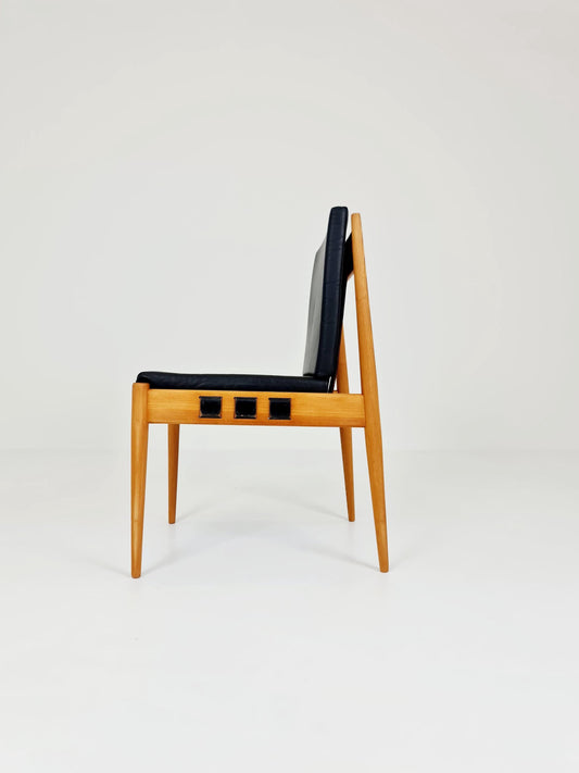 Rare Vintage Danish Ash Wood dining chair by Egon Eiermann SE 21 , 1960s,