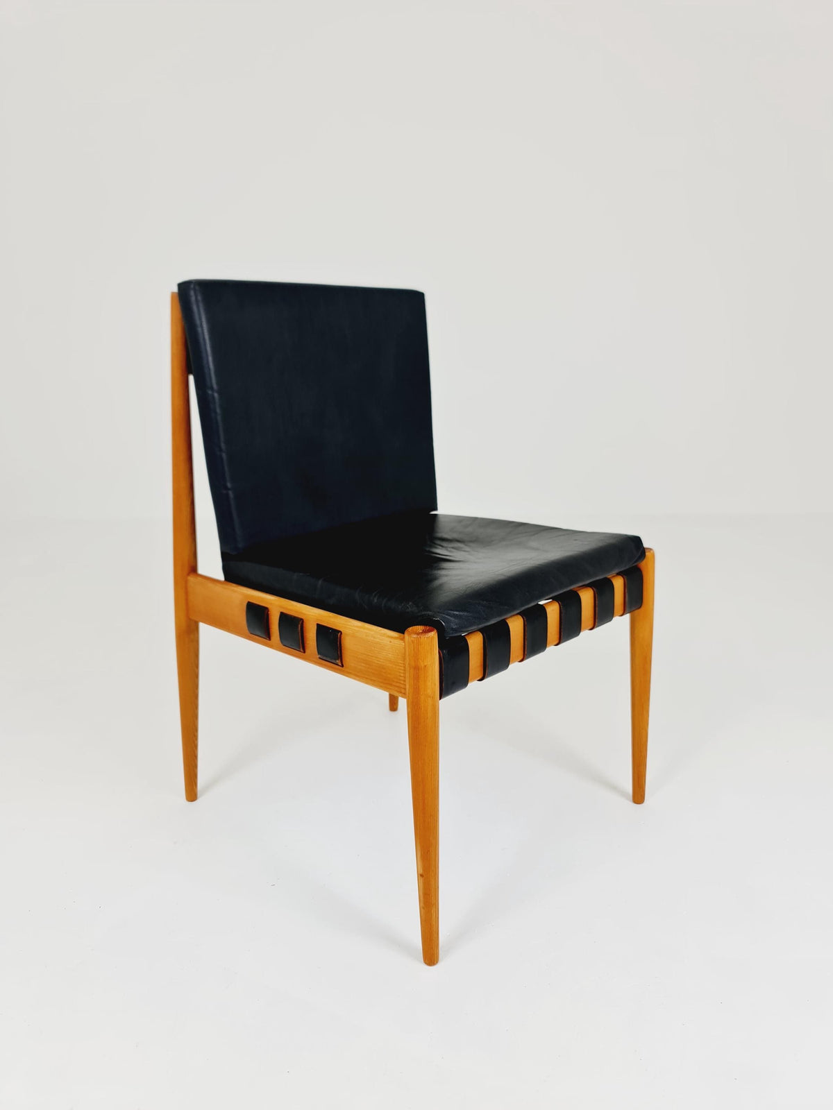 Rare Vintage Danish Ash Wood dining chair by Egon Eiermann SE 21 , 1960s,